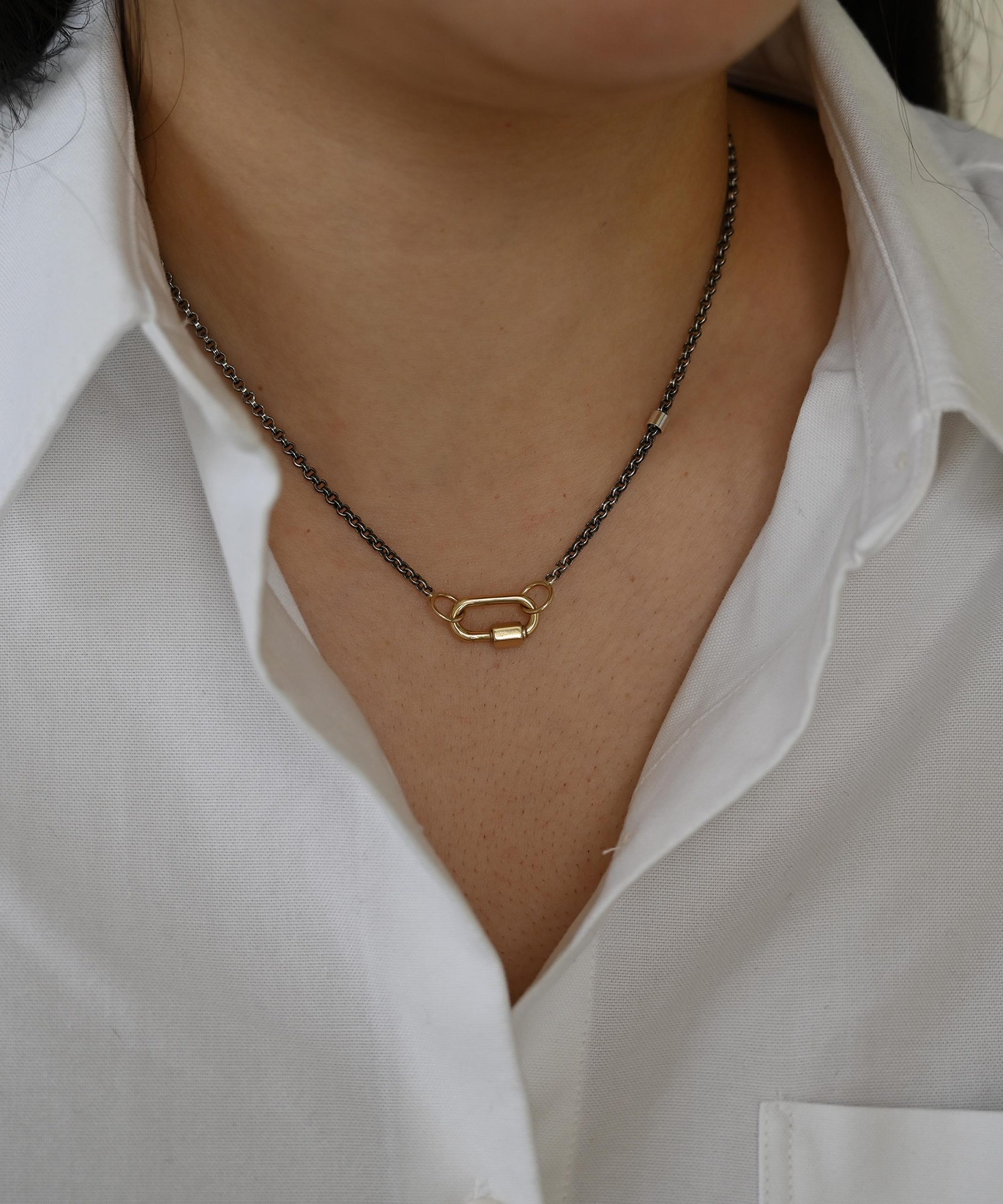 Marla Aaron Sterling Silver Rolo Chain Necklace