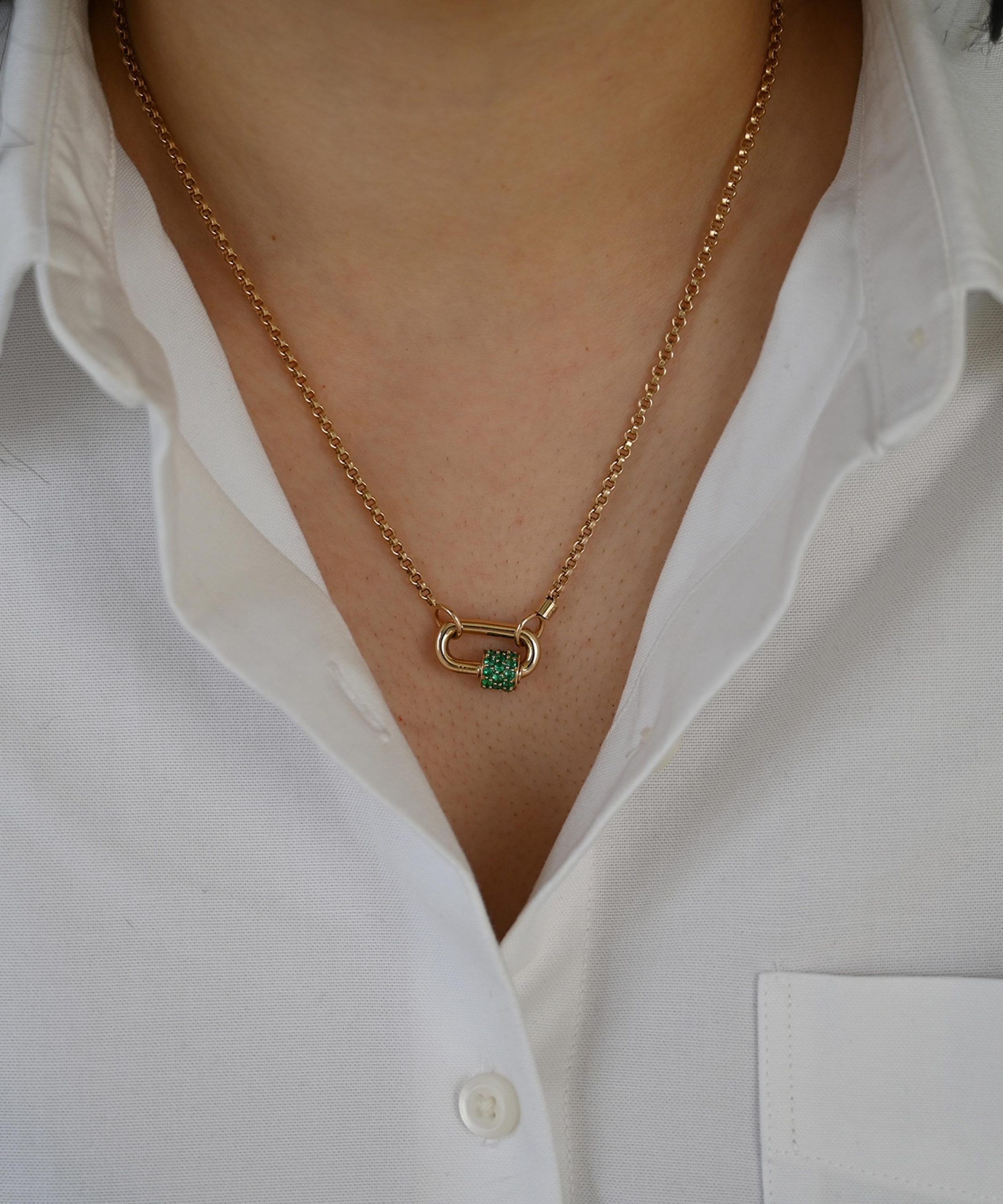 Marla Aaron 14ct Gold Rolo Chain Necklace