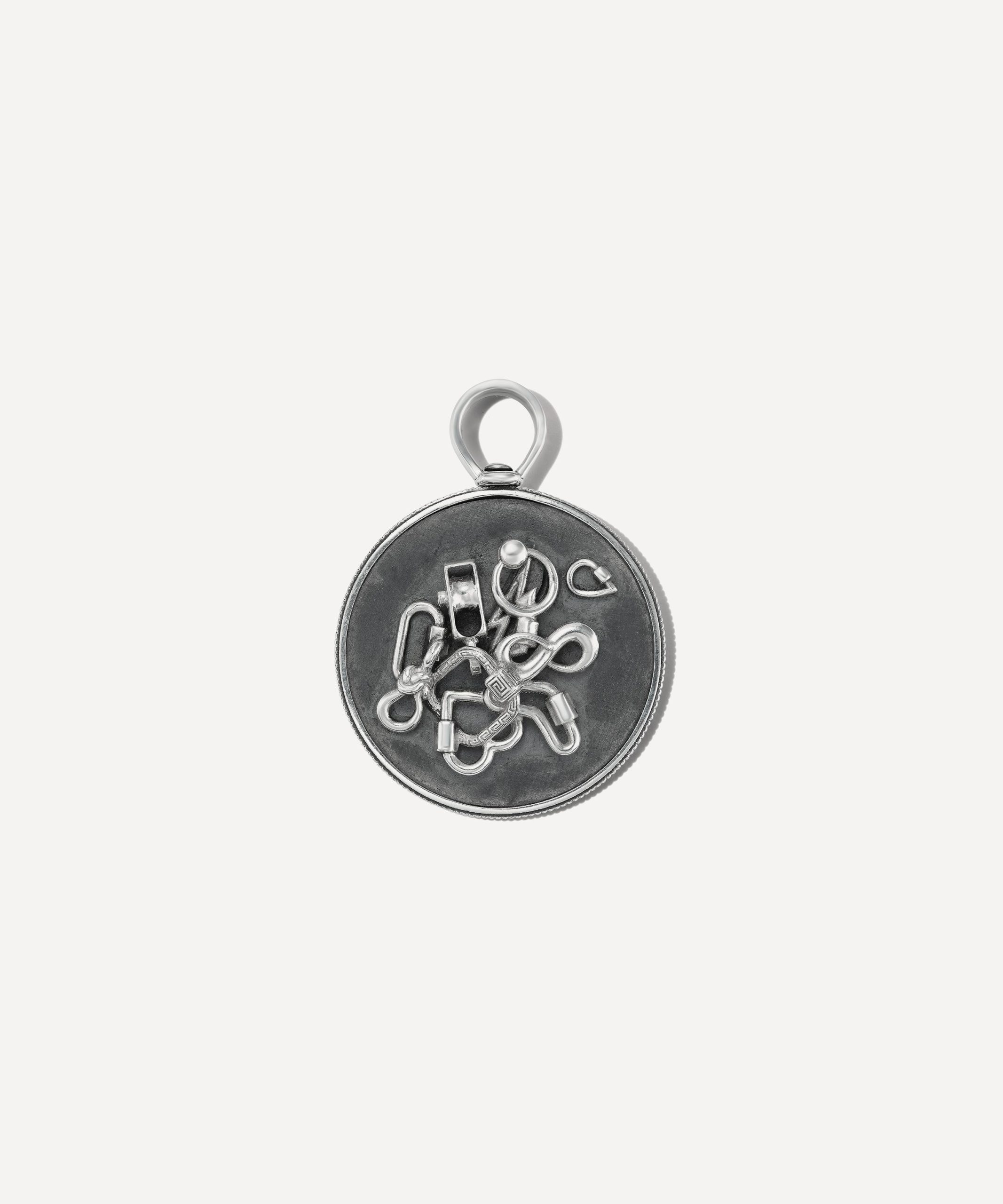 Marla Aaron Silver Lock Pile Charm Pendant 2024