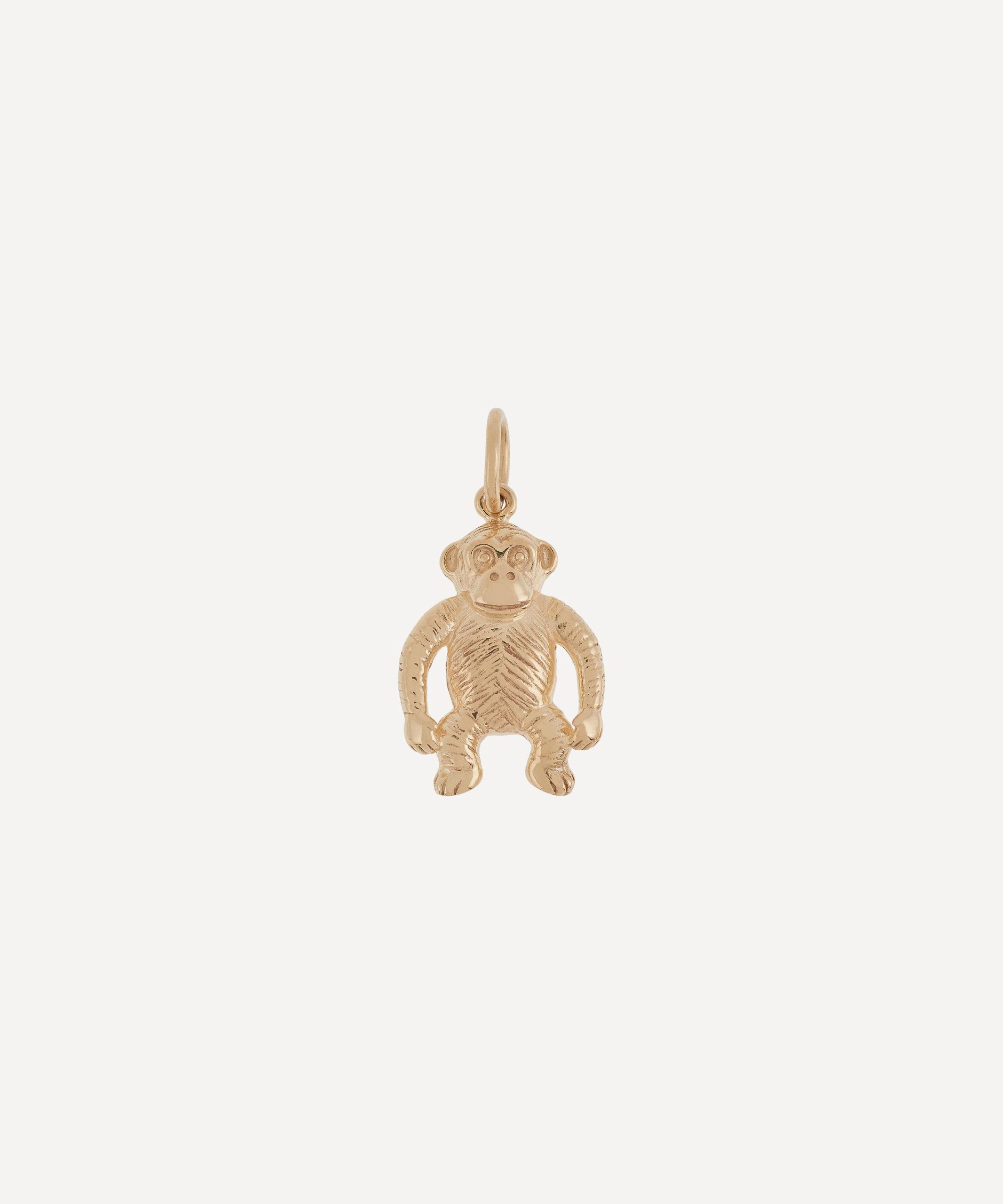 Anna + Nina 9ct Gold Regal Monkey Necklace Charm