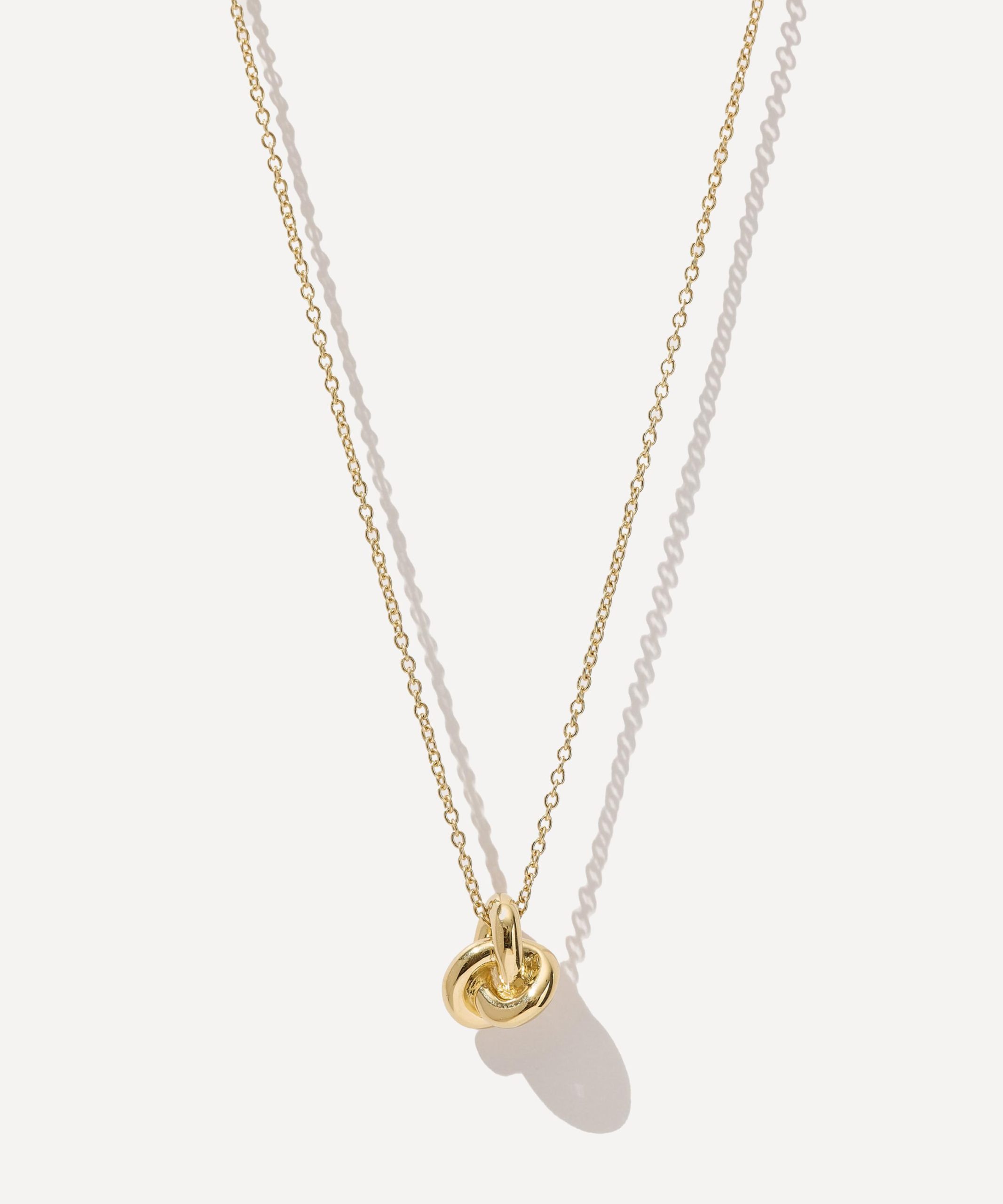 Otiumberg 14ct Gold-Plated Vermeil Silver Long Knot Pendant Necklace