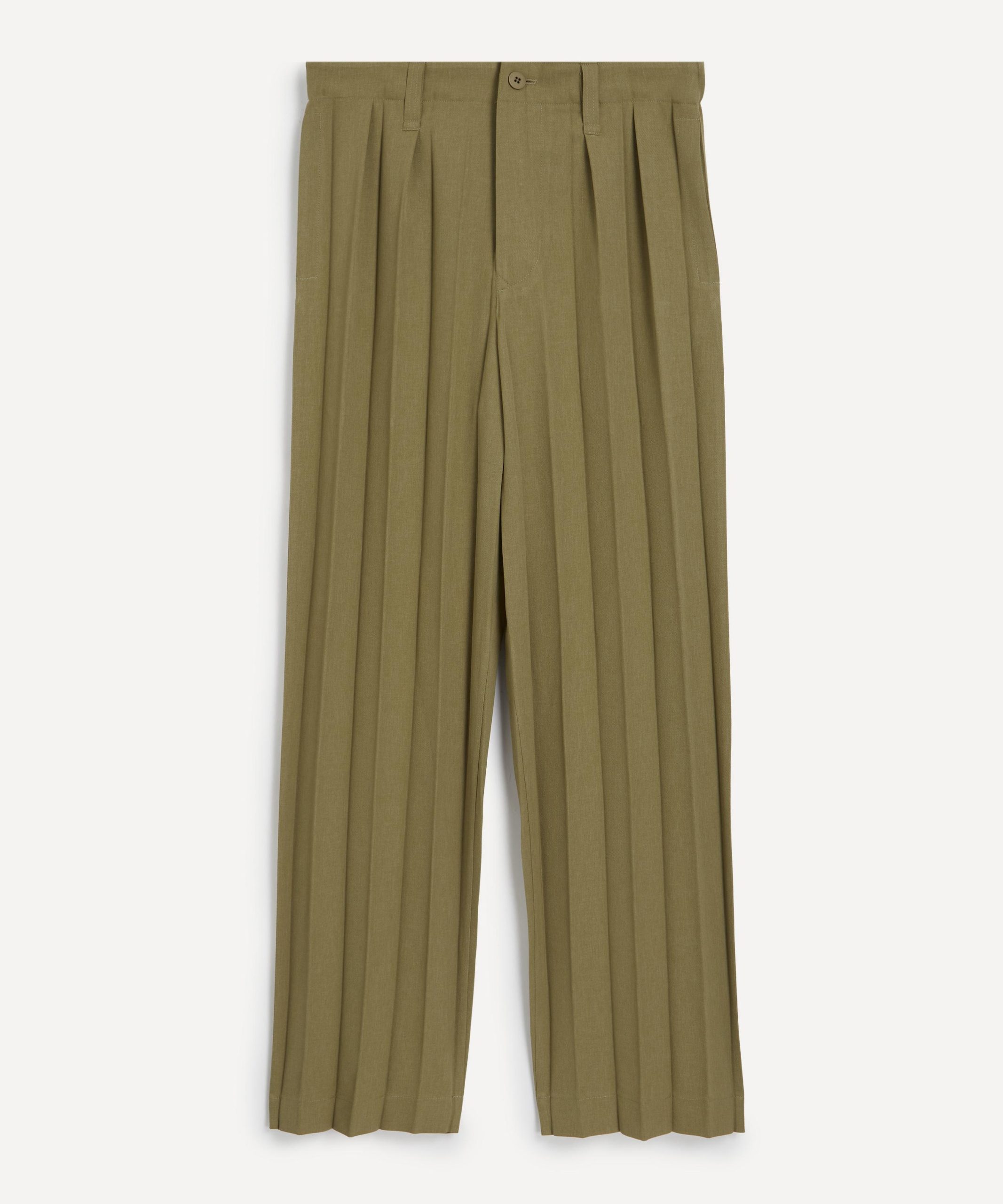 HOMME PLISSÉ ISSEY MIYAKE EDGE ENSEMBLE Khaki Pleated Trousers