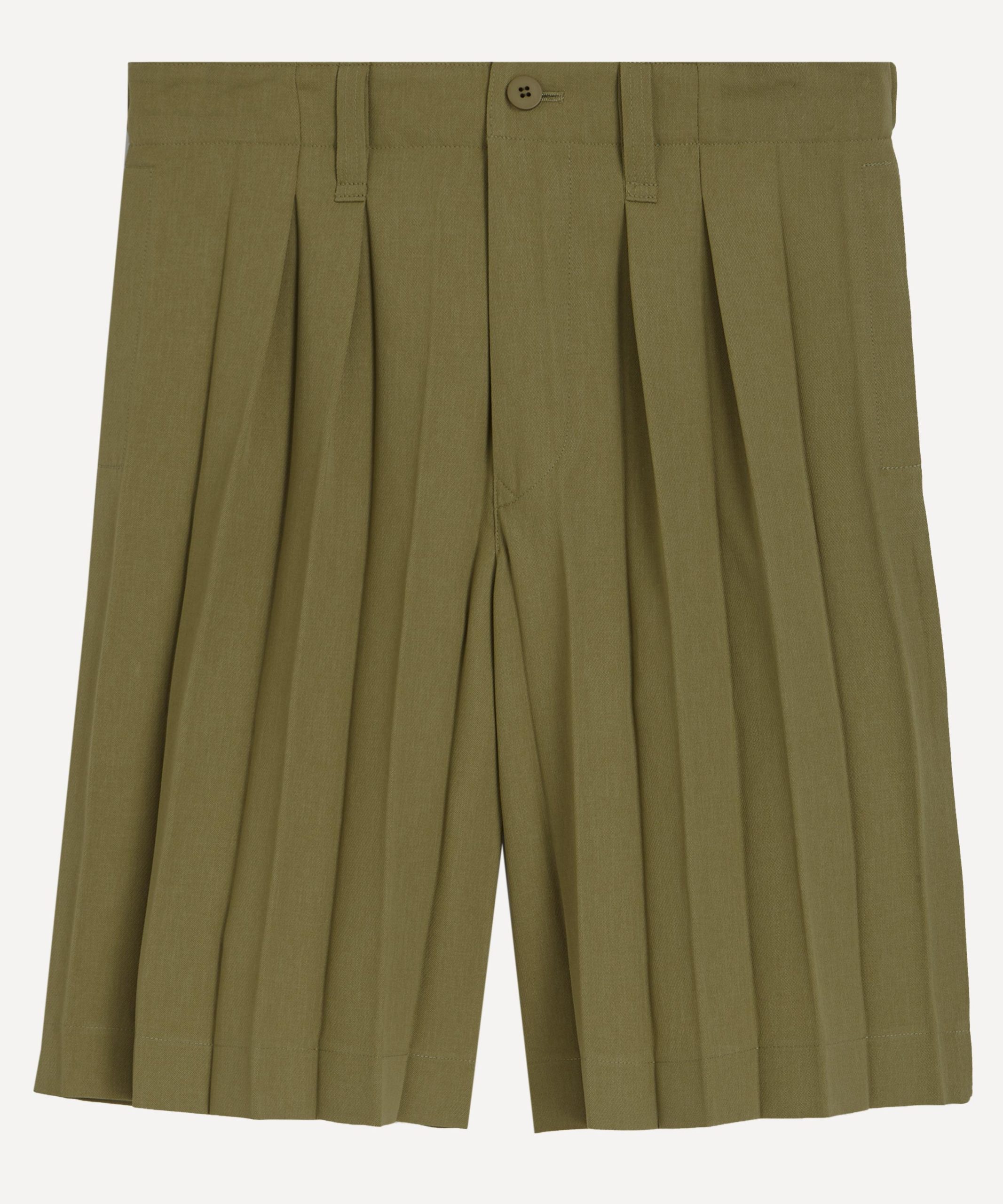 HOMME PLISSÉ ISSEY MIYAKE EDGE ENSEMBLE Khaki Pleated Shorts