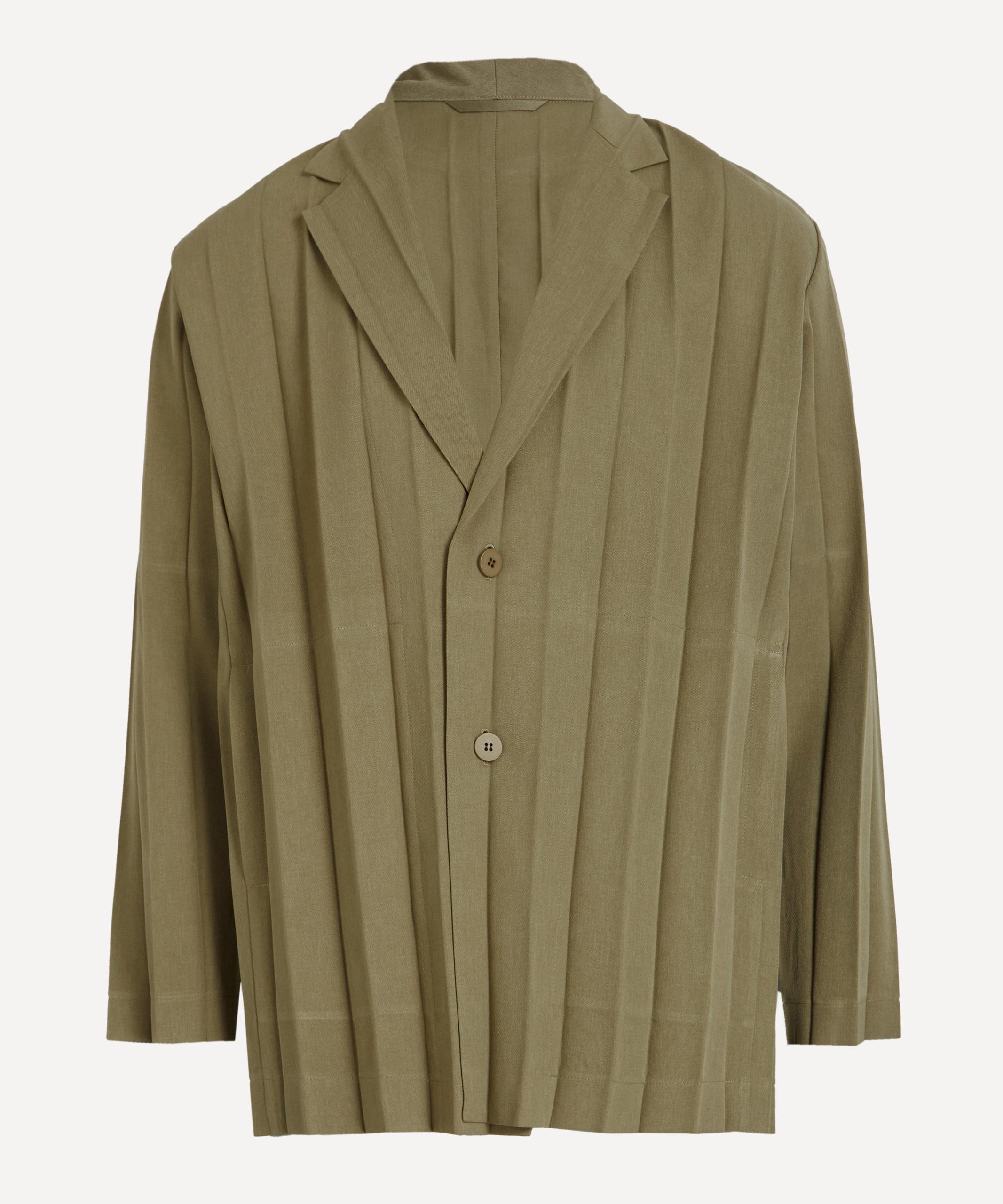 HOMME PLISSÉ ISSEY MIYAKE EDGE ENSEMBLE Khaki Pleated Jacket