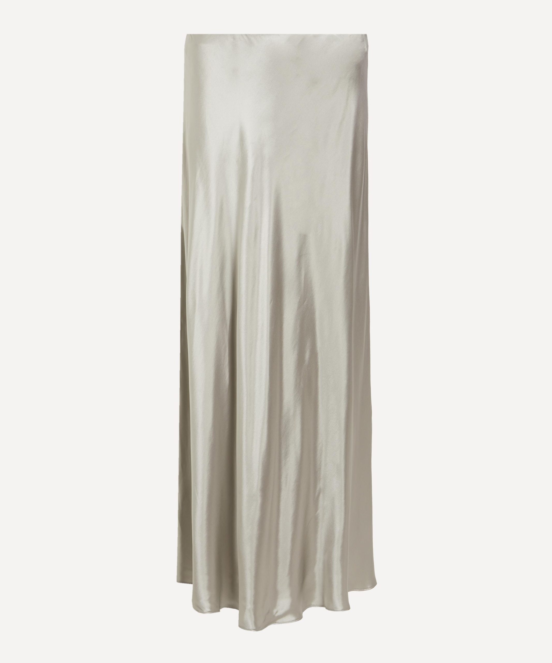 Alberta Ferretti Glossy Satin Long Skirt