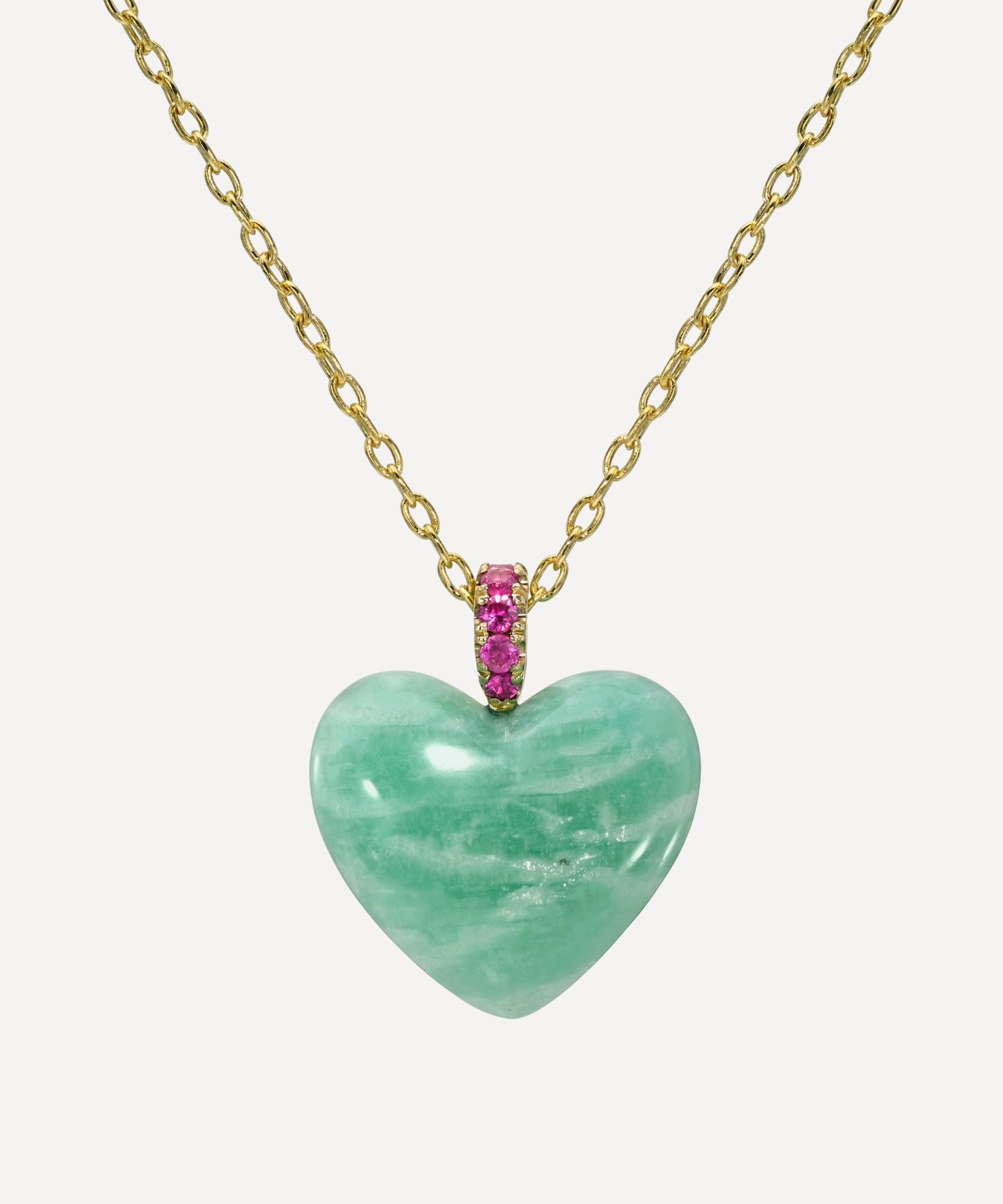 Rachel Quinn Amazonite Heart Dollop Pendant Necklace