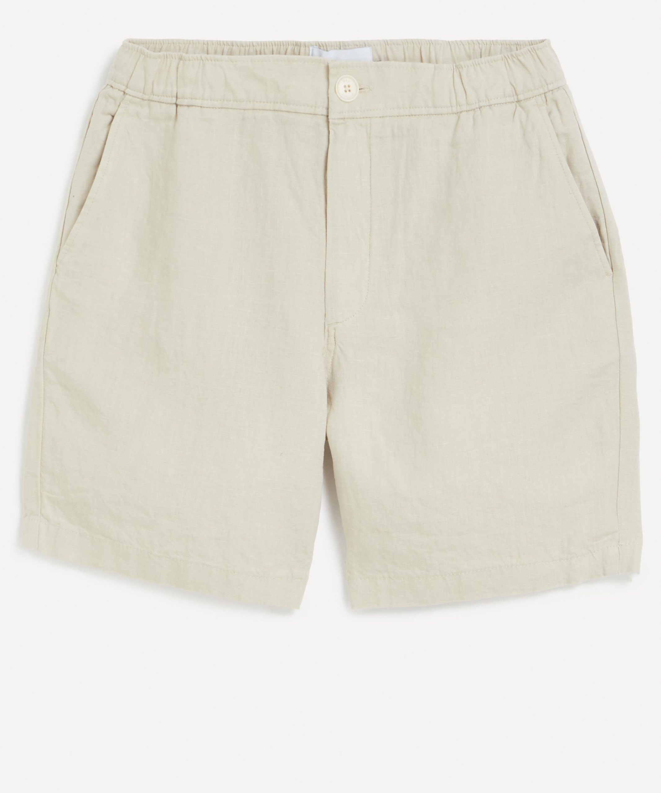 Wax London Kurt Washed Beige Linen Shorts