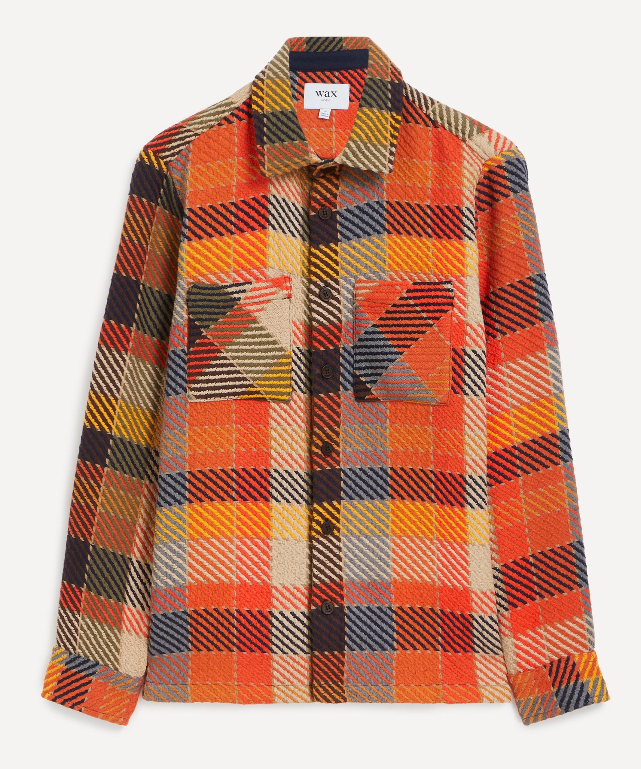 Wax London Whiting Orange Pike Check Overshirt