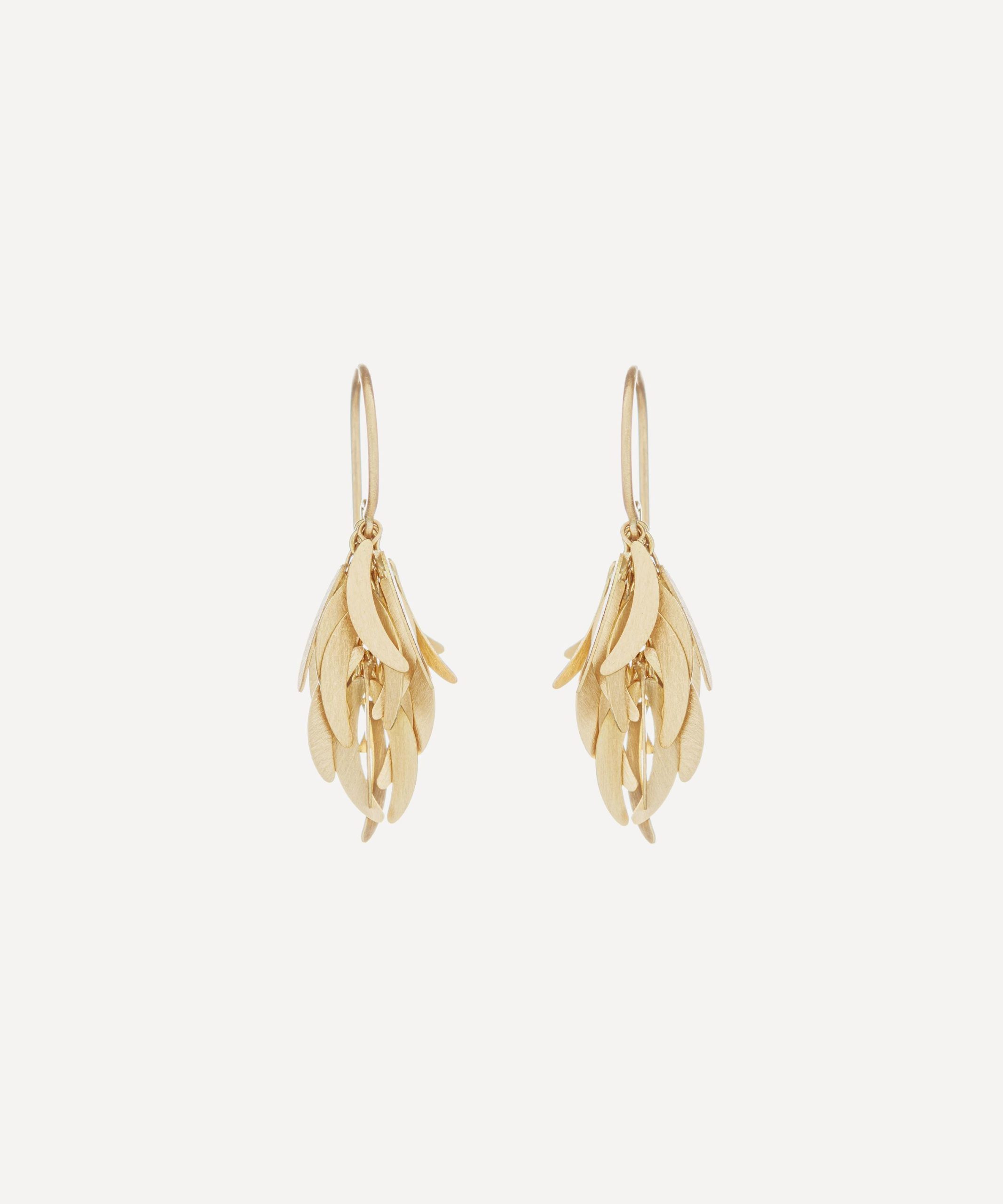 Sia Taylor 18ct Gold Small Eclipse Drop Earrings