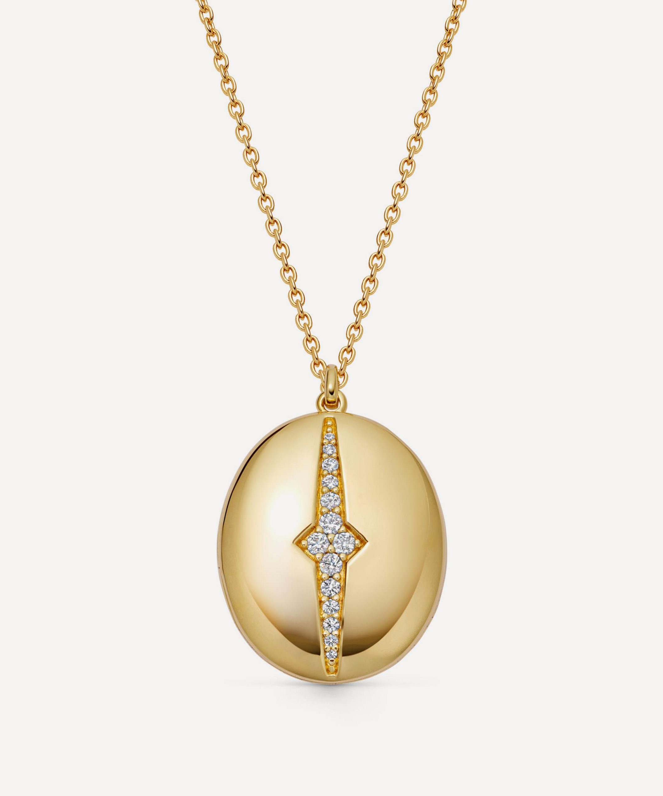 Astley Clarke 18ct Gold-Plated Vermeil Silver Luna Oval Locket Necklace