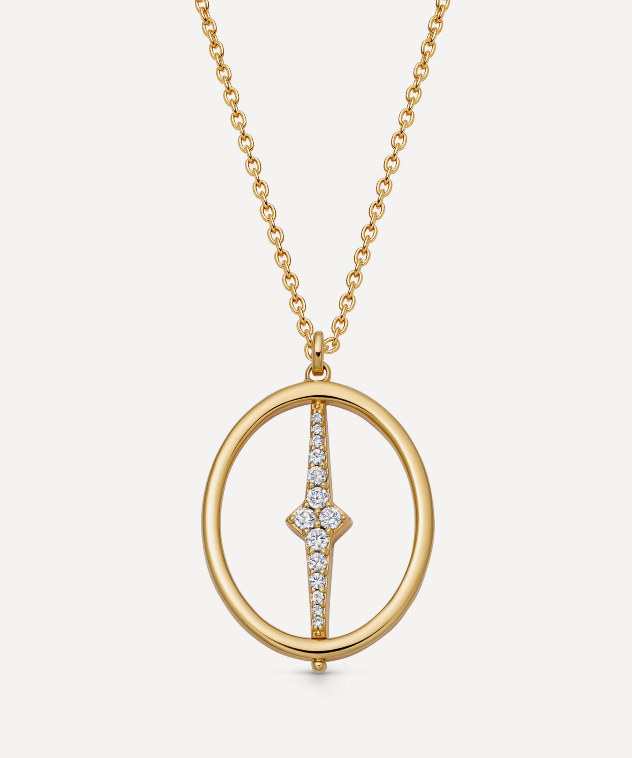 Astley Clarke 18ct Gold-Plated Vermeil Silver Luna Light Spinning Orb Pendant Necklace