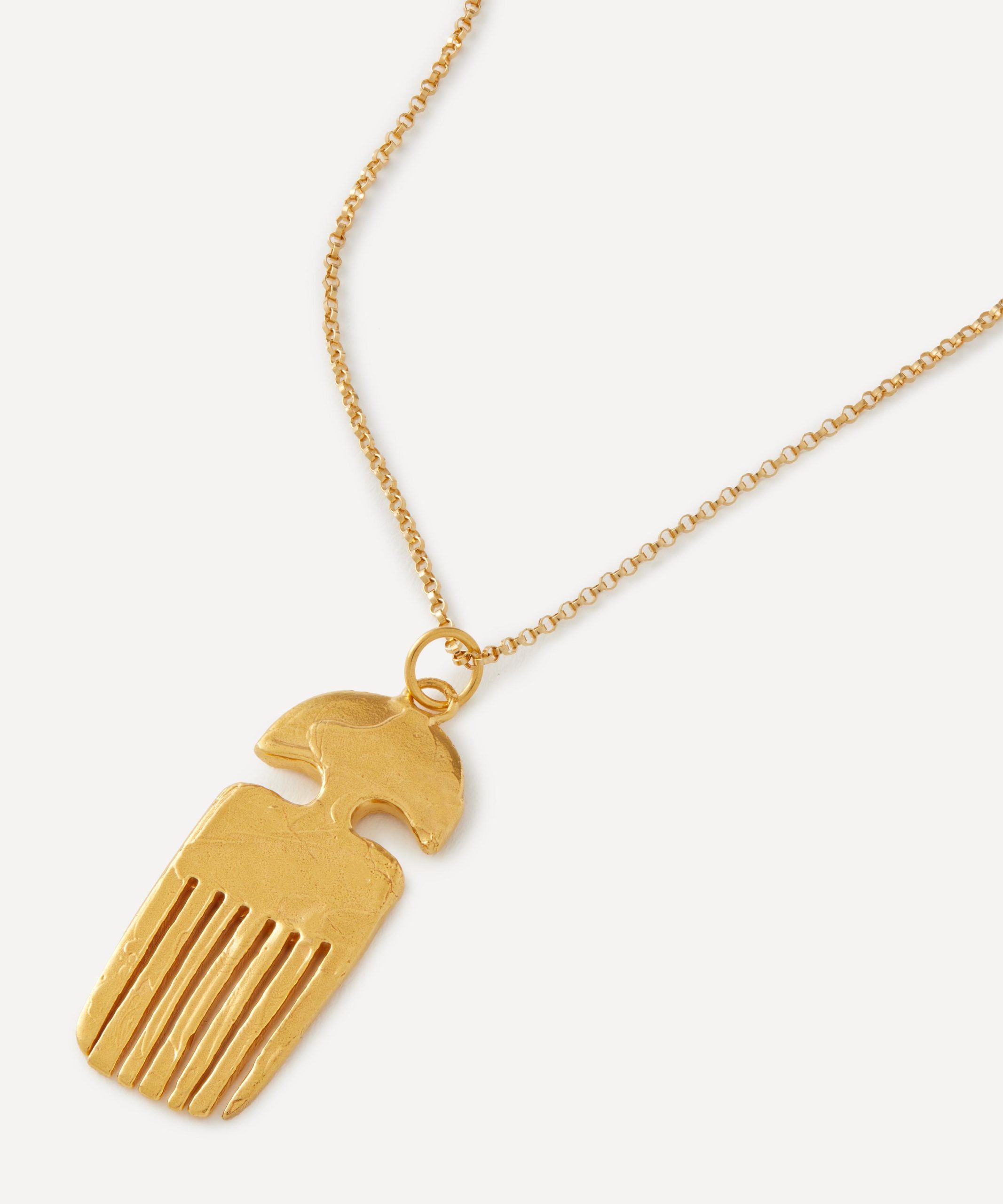 Alighieri 24ct Gold-Plated Vanity Comb Pendant Necklace