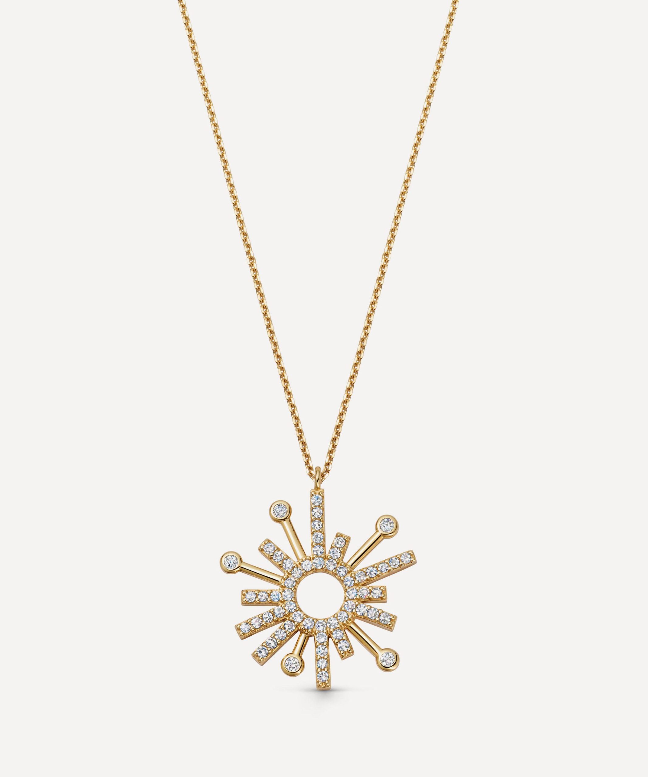 Astley Clarke 14ct Gold Nova Diamond Drop Pendant Necklace