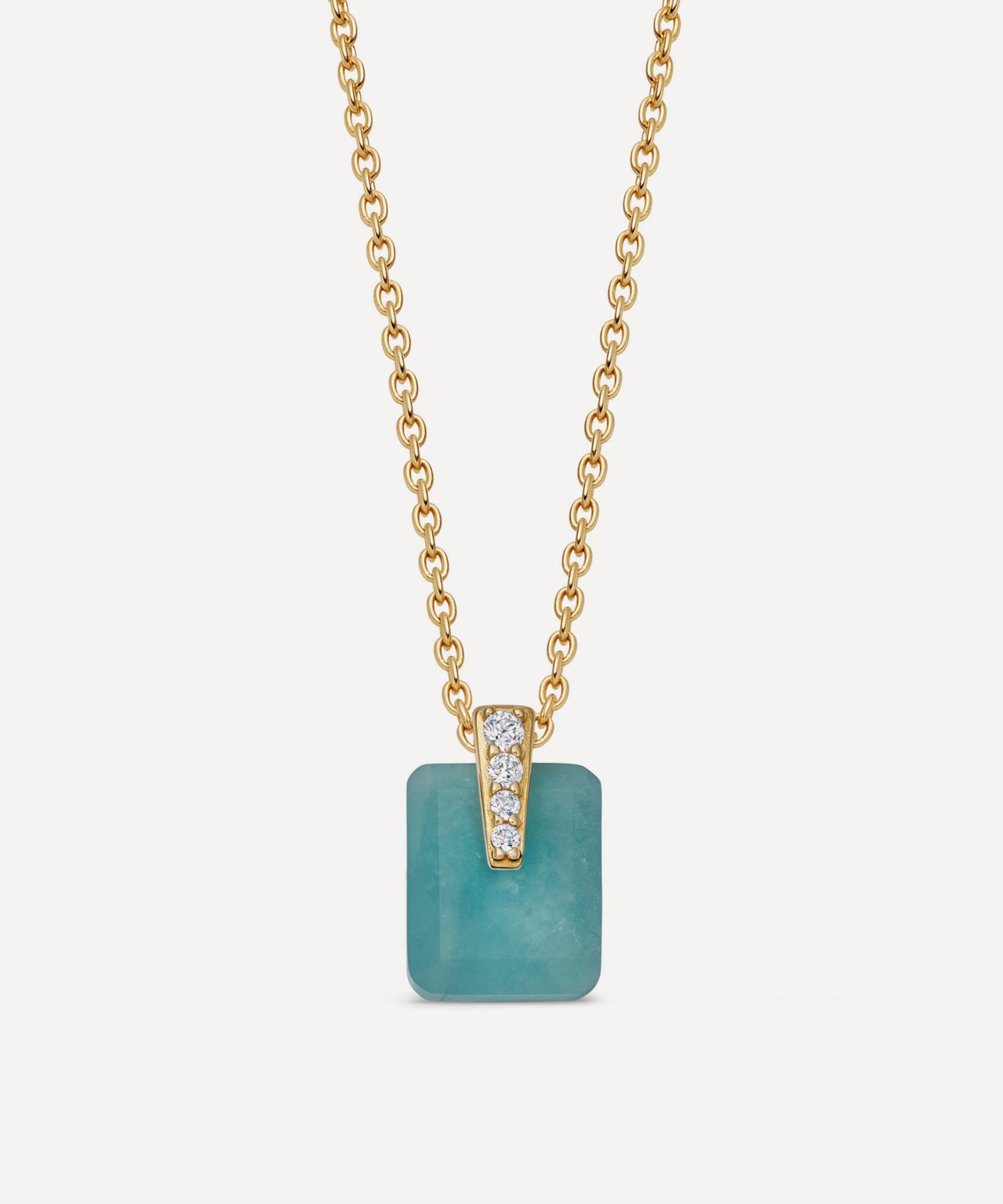 Astley Clarke 18ct Gold-Plated Vermeil Silver Amazonite Pendant Necklace