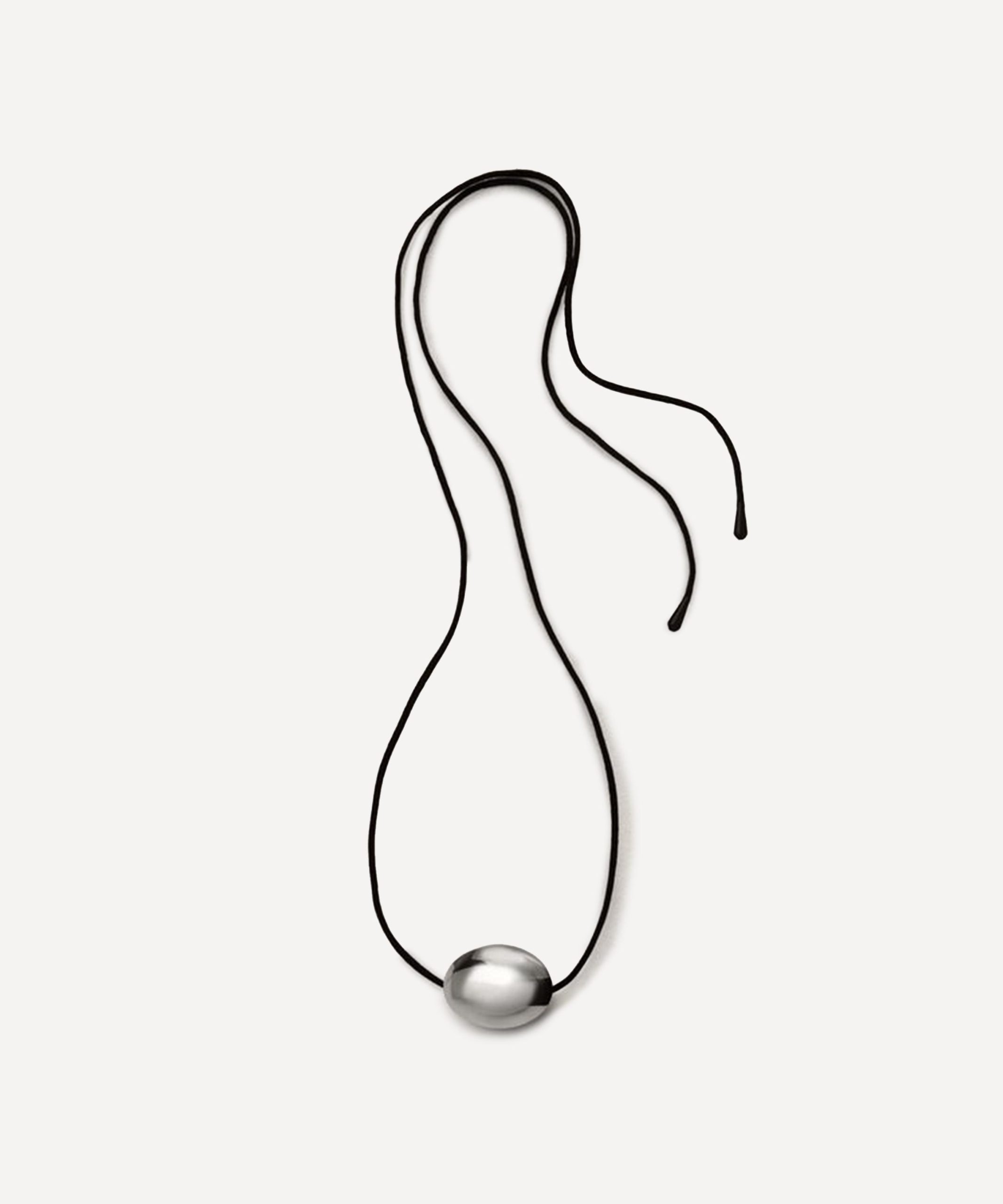 Annika Inez Sterling Silver Large Ellipse Pendant Necklace