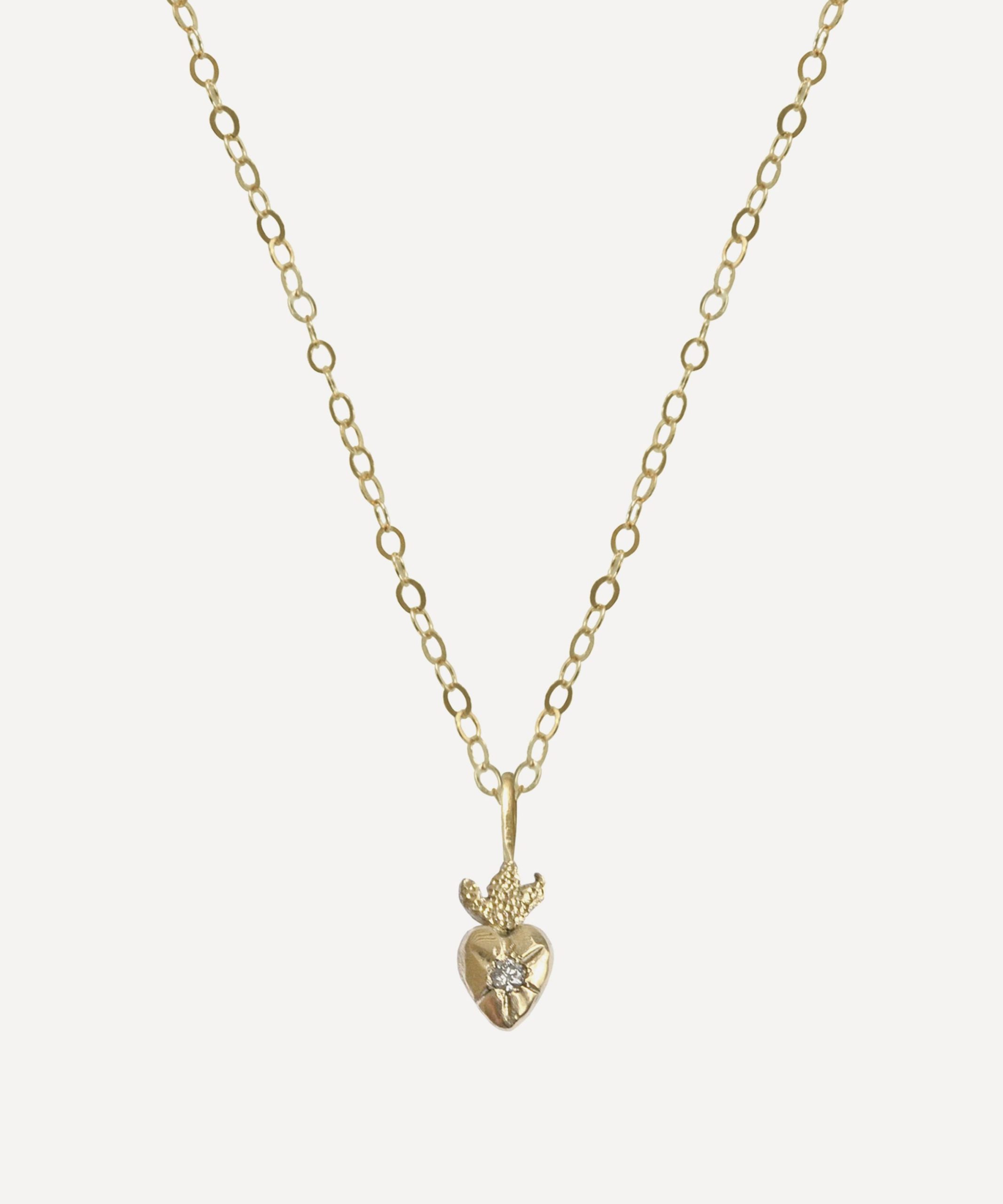 Acanthus 14ct Gold Amulet Sacred Heart Pendant Necklace