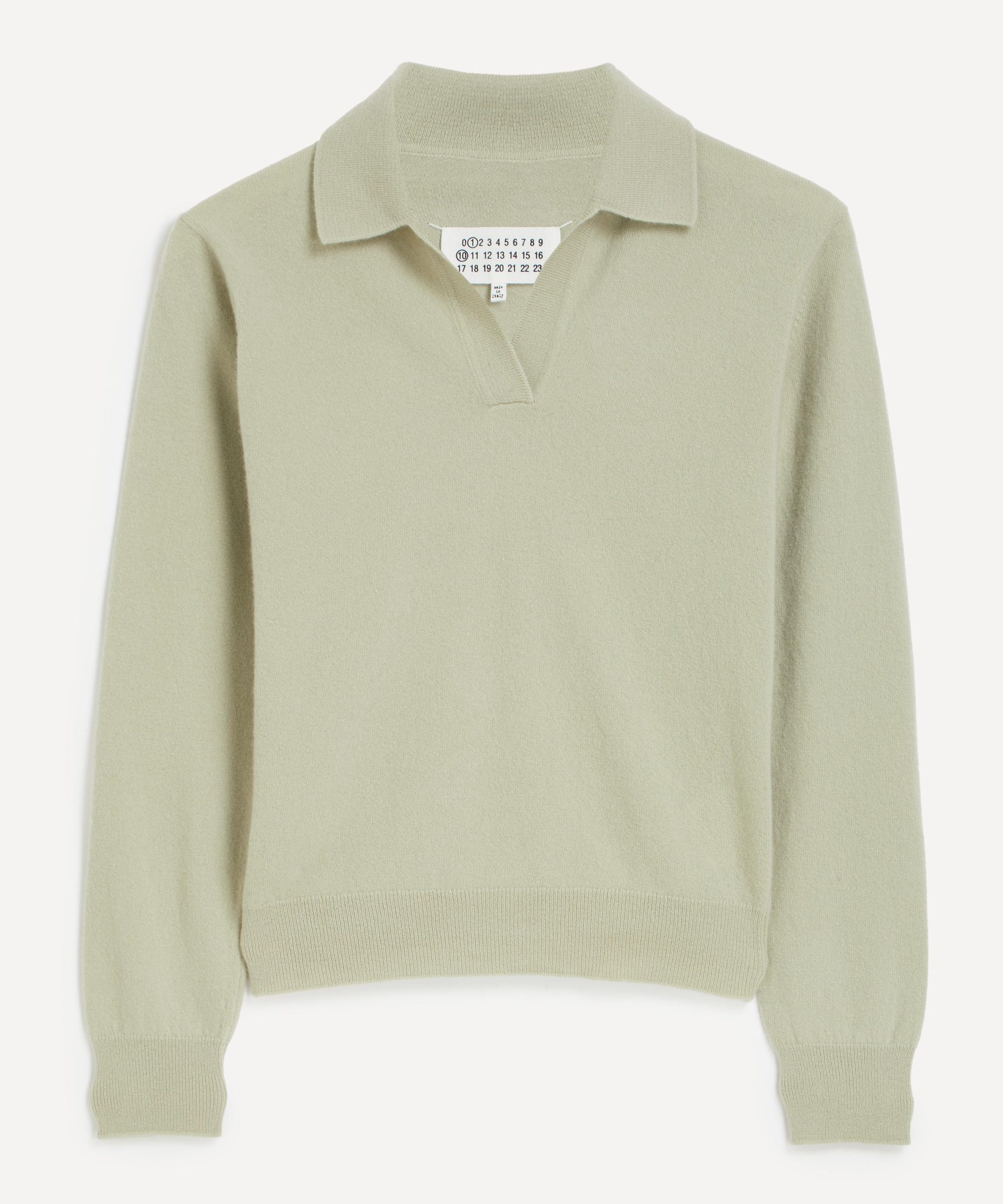 </br> Pale Green Polo Knit Top