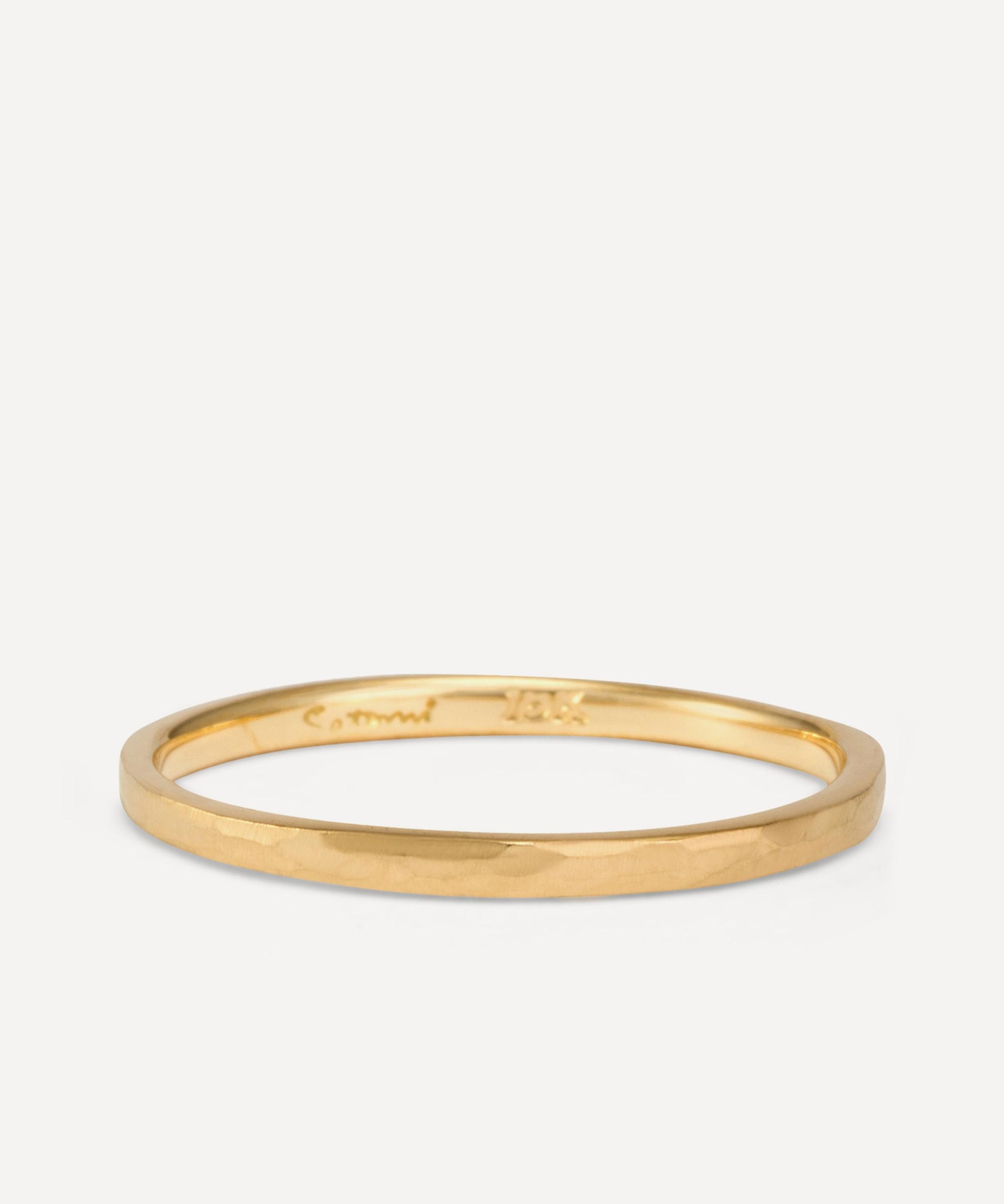 Satomi Kawakita 18ct Gold Thin Hammered Band Ring