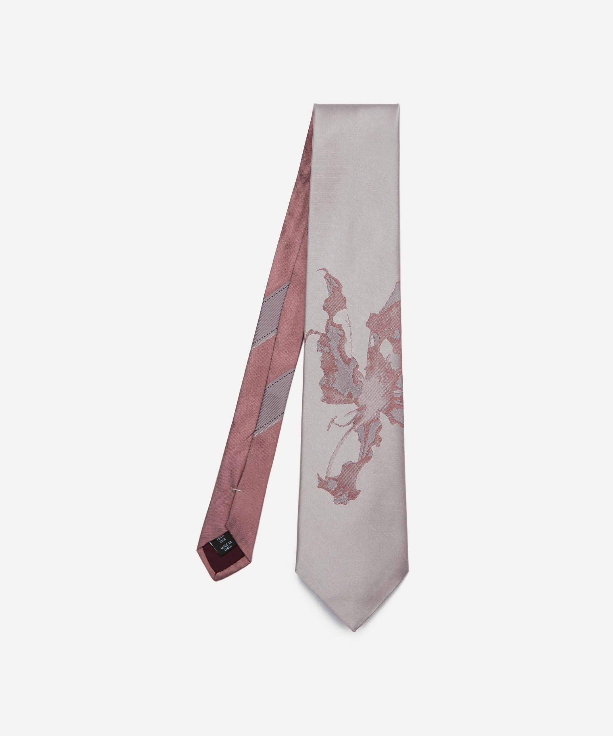Dries Van Noten Blush Floral Silk Tie