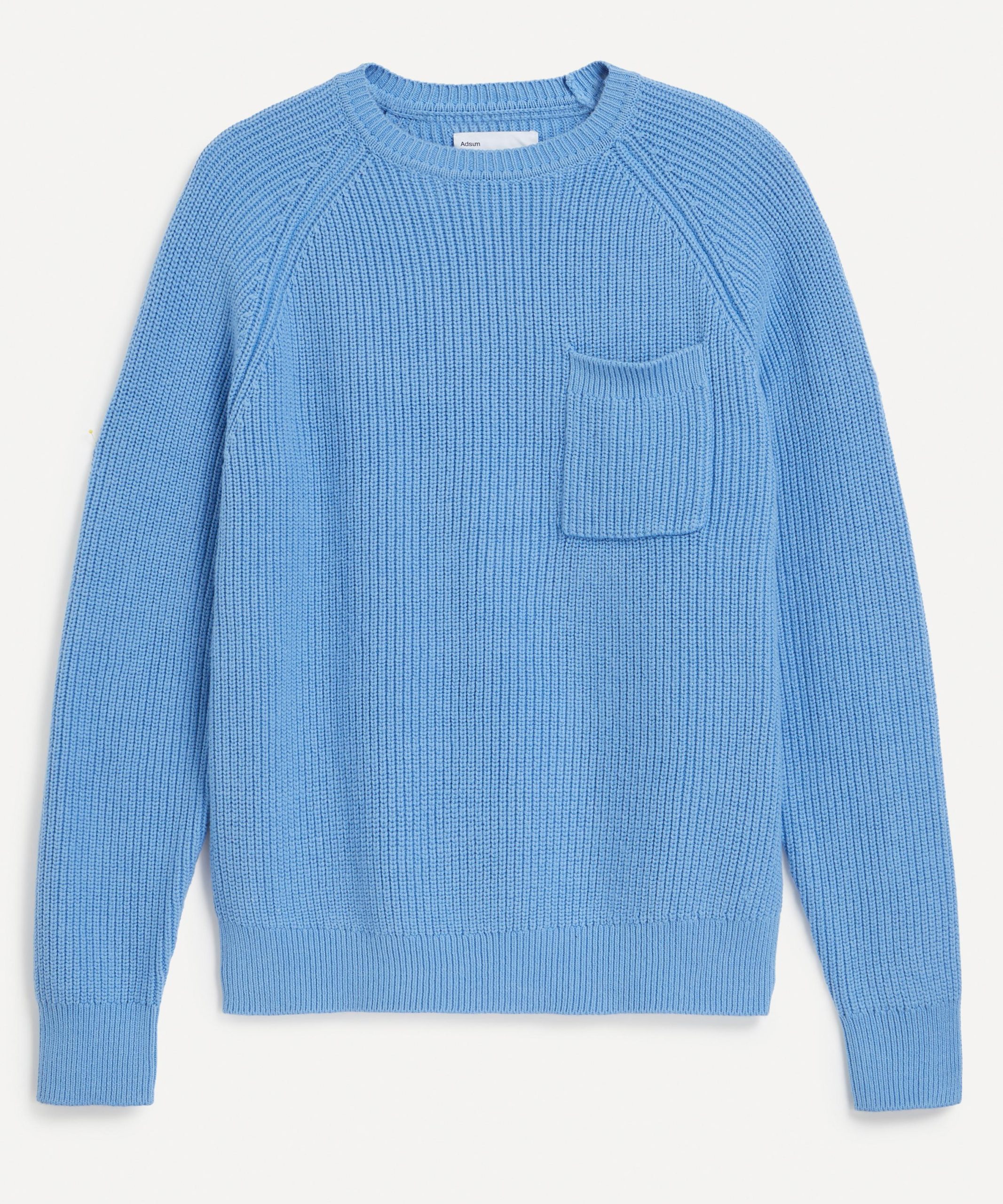 Adsum Blue Pocket Crew-Neck Jumper