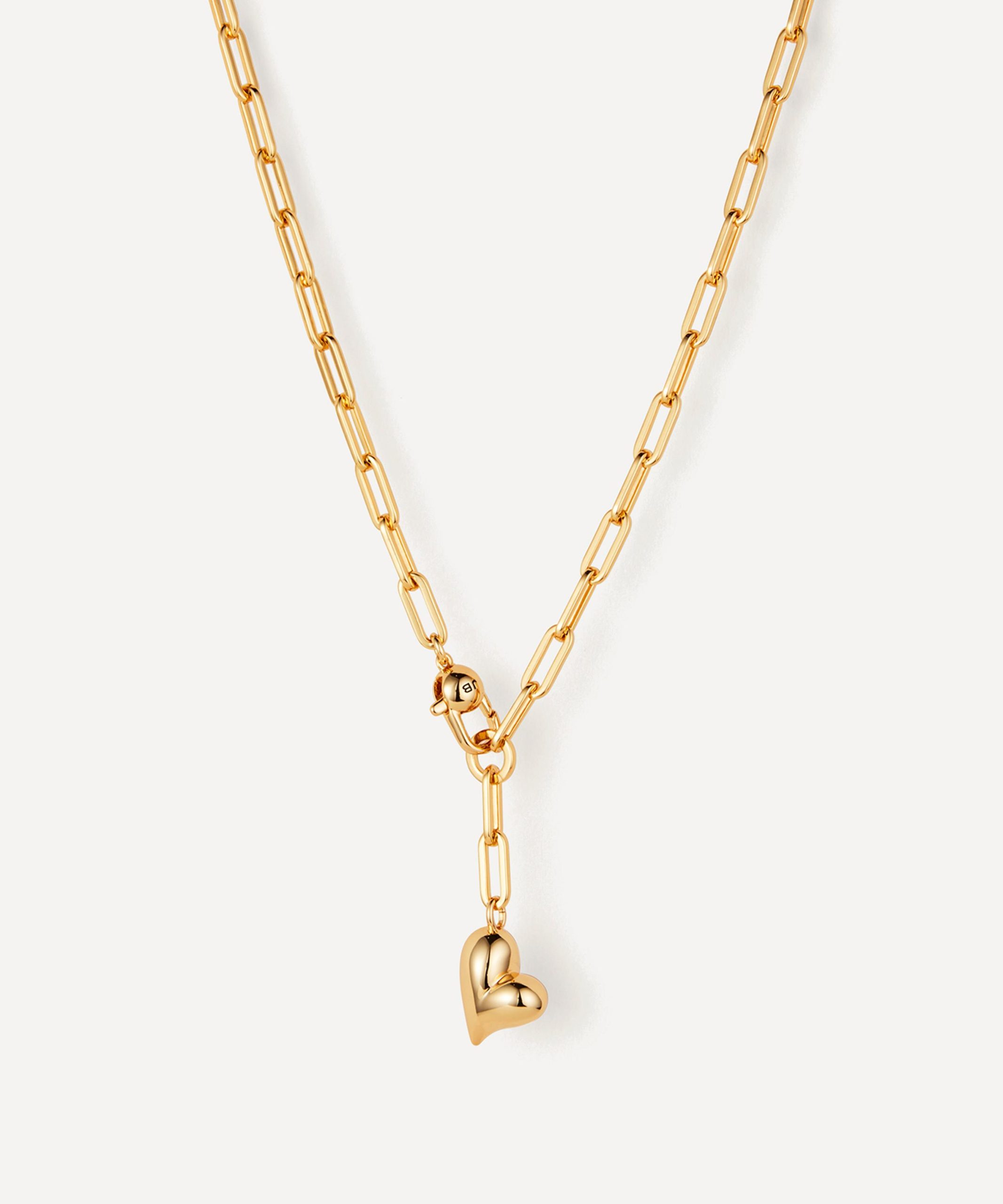 JENNY BIRD 14ct Gold-Plated Puffy Heart Lariat Necklace