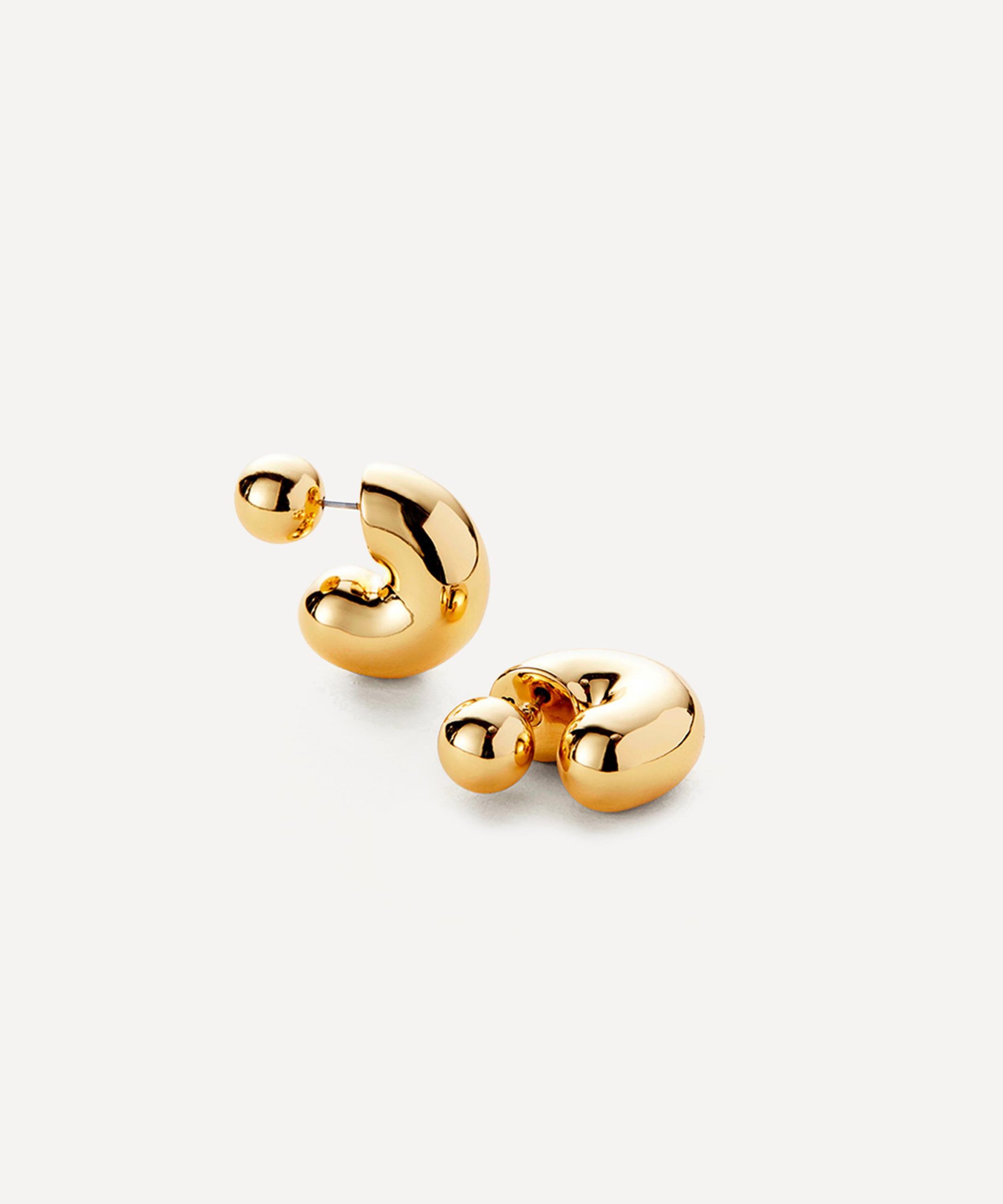 JENNY BIRD 14ct Gold-Plated Medium Tome Hoop Earrings