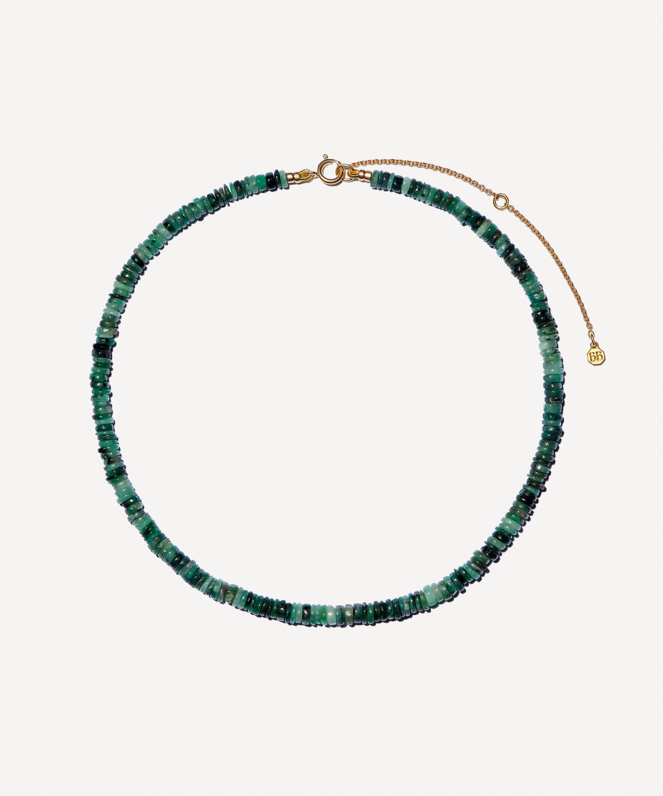 Bon Bon Jewellery Club 14ct Gold-Plated Vermeil Silver Emerald Bead Necklace
