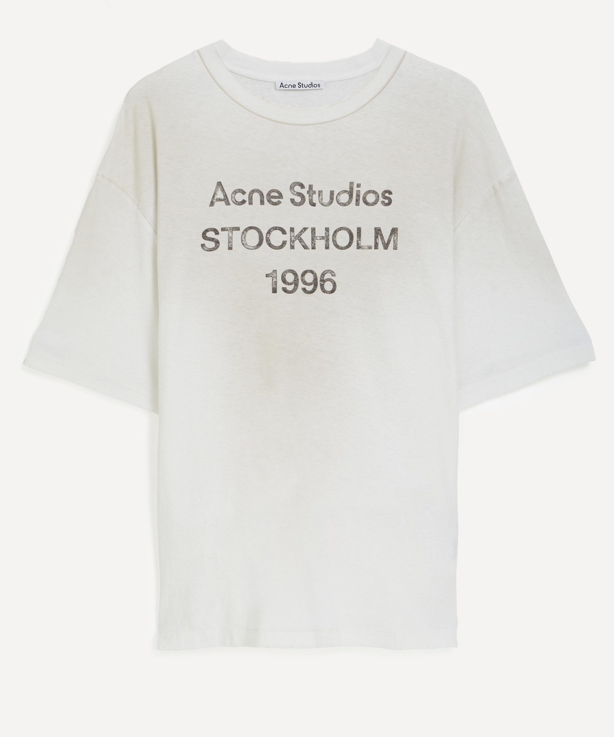 Acne Studios Dusty White Relaxed Short-Sleeve Logo T-Shirt
