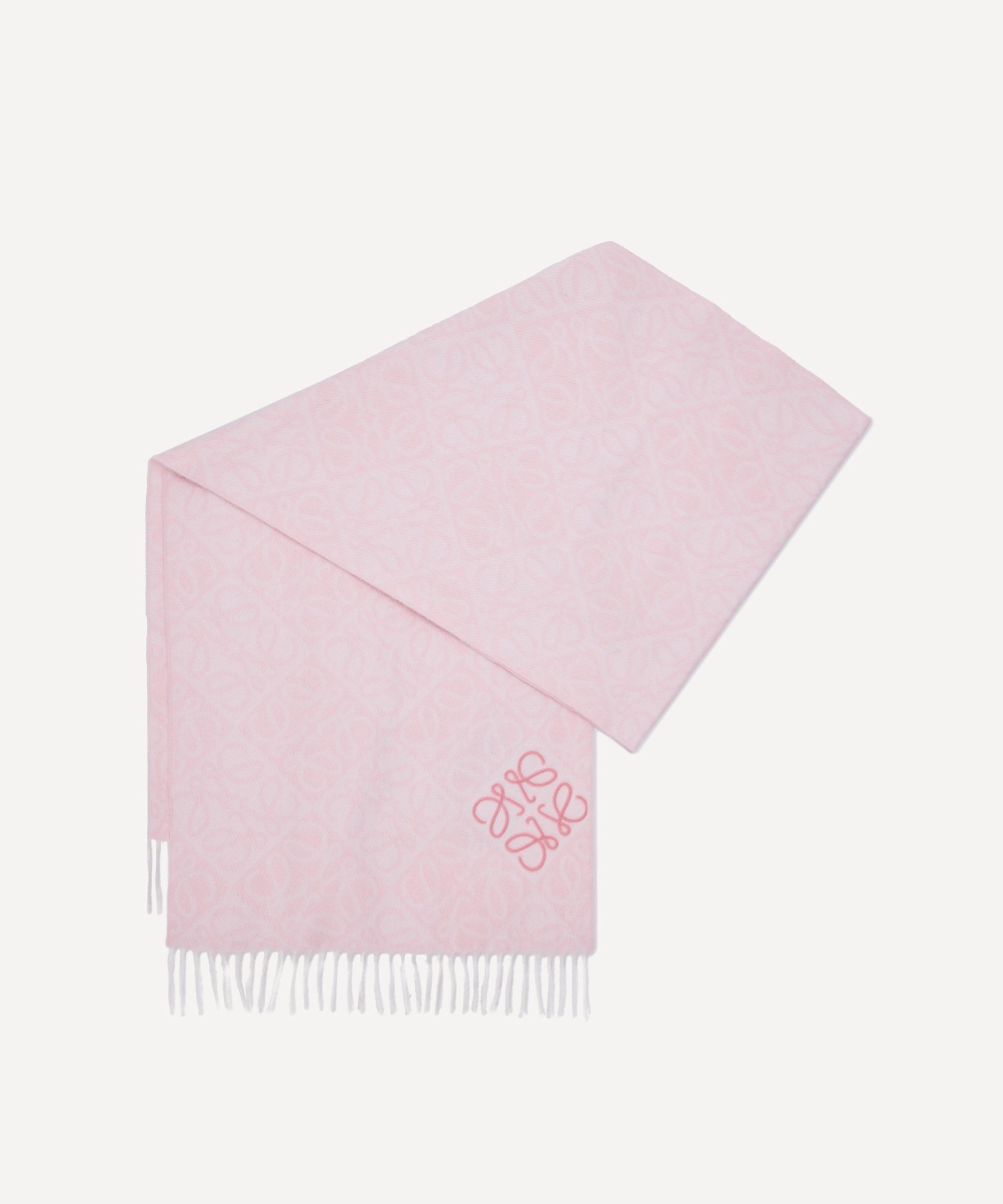 Loewe Soft Pink Anagram Wool-Blend Scarf