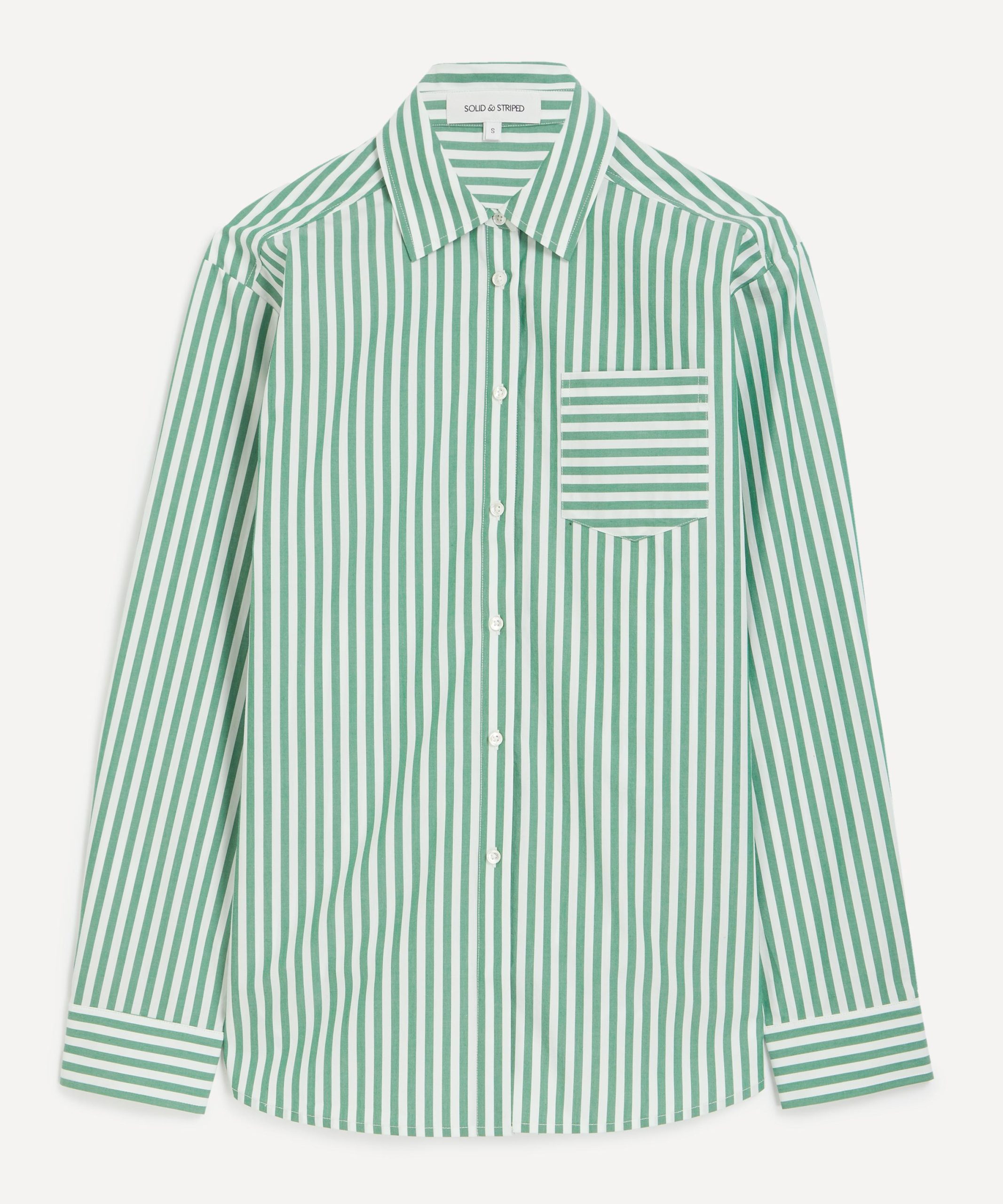 </br> Green-White Stripe Avril Button-Down Shirt