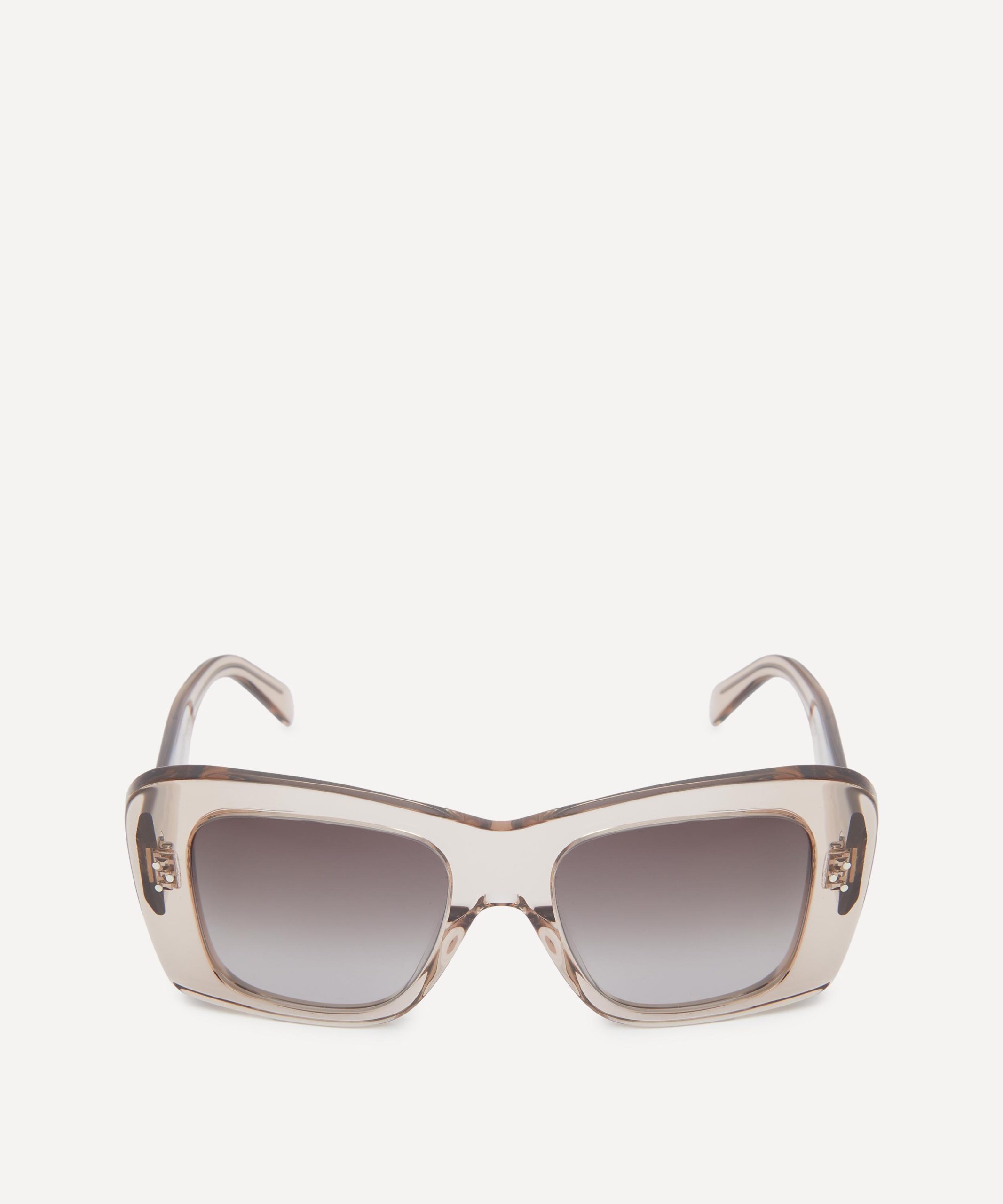 Celine 3 Dots Brown Transparent Acetate Square Sunglasses