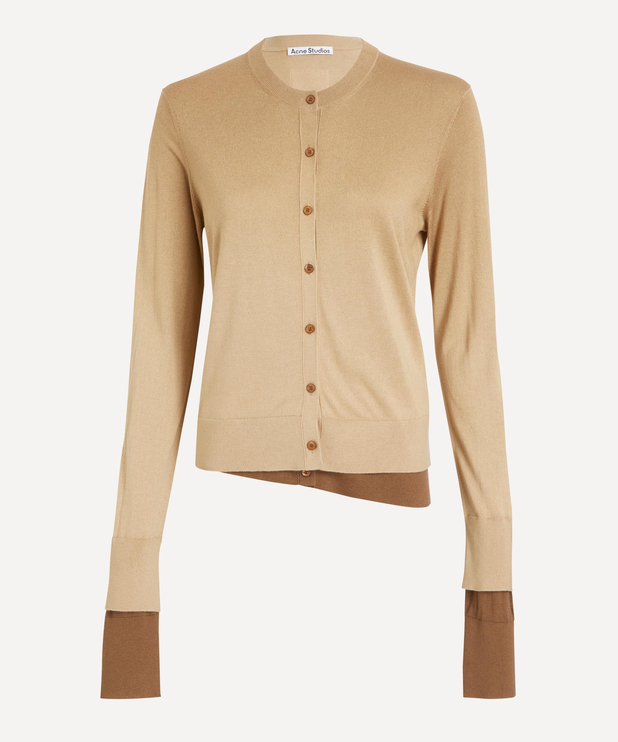 Acne Studios Sand Beige Layered Silk Jumper