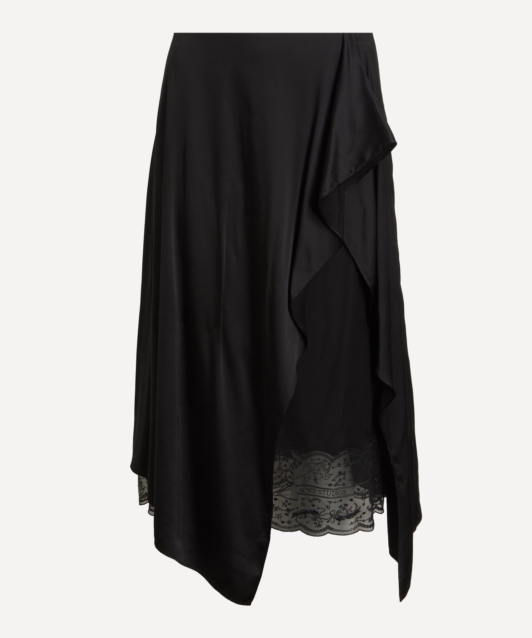 Acne Studios Black Layered Satin Skirt