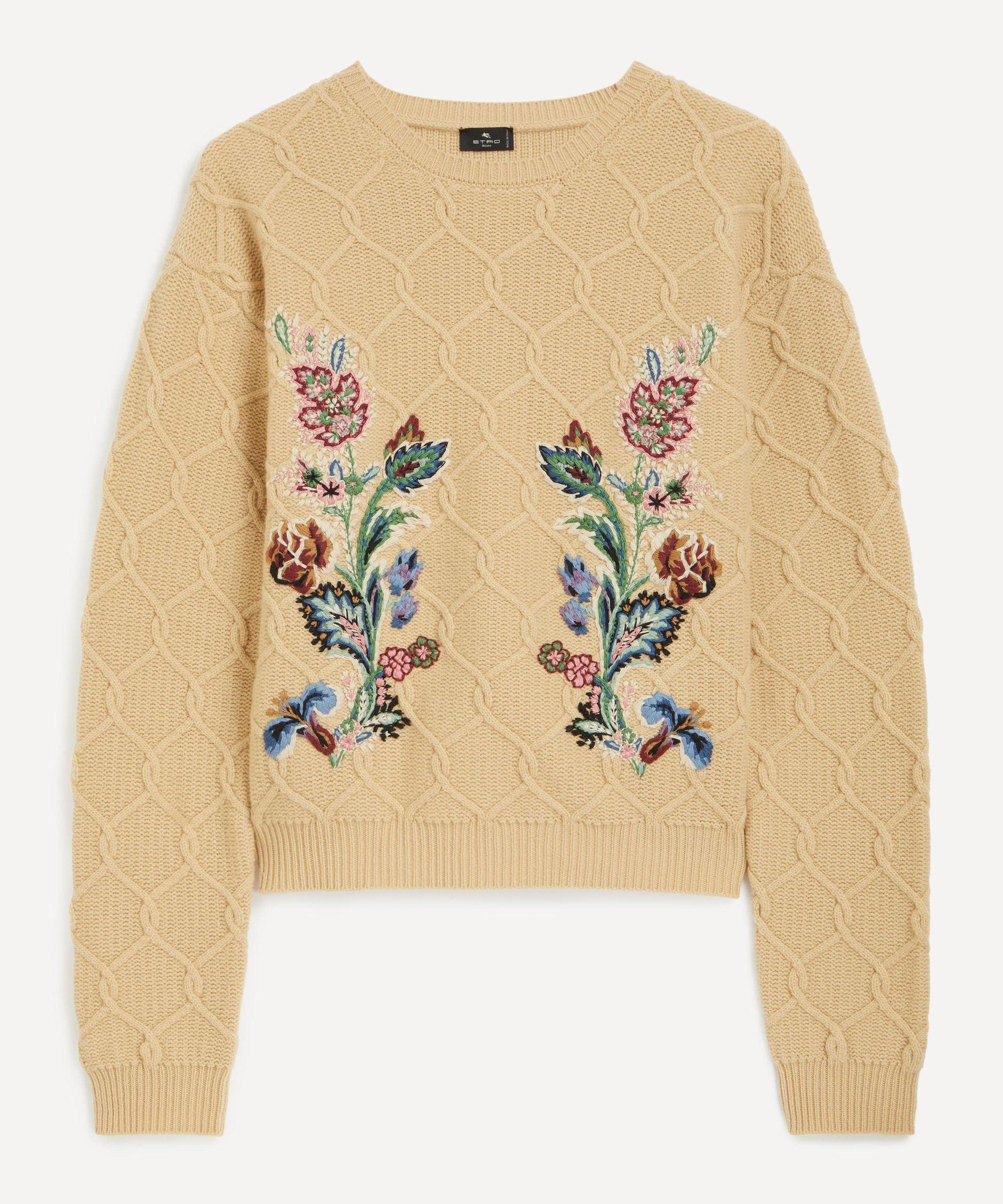 Etro Wool-Cashmere Floral Embroidered Jumper