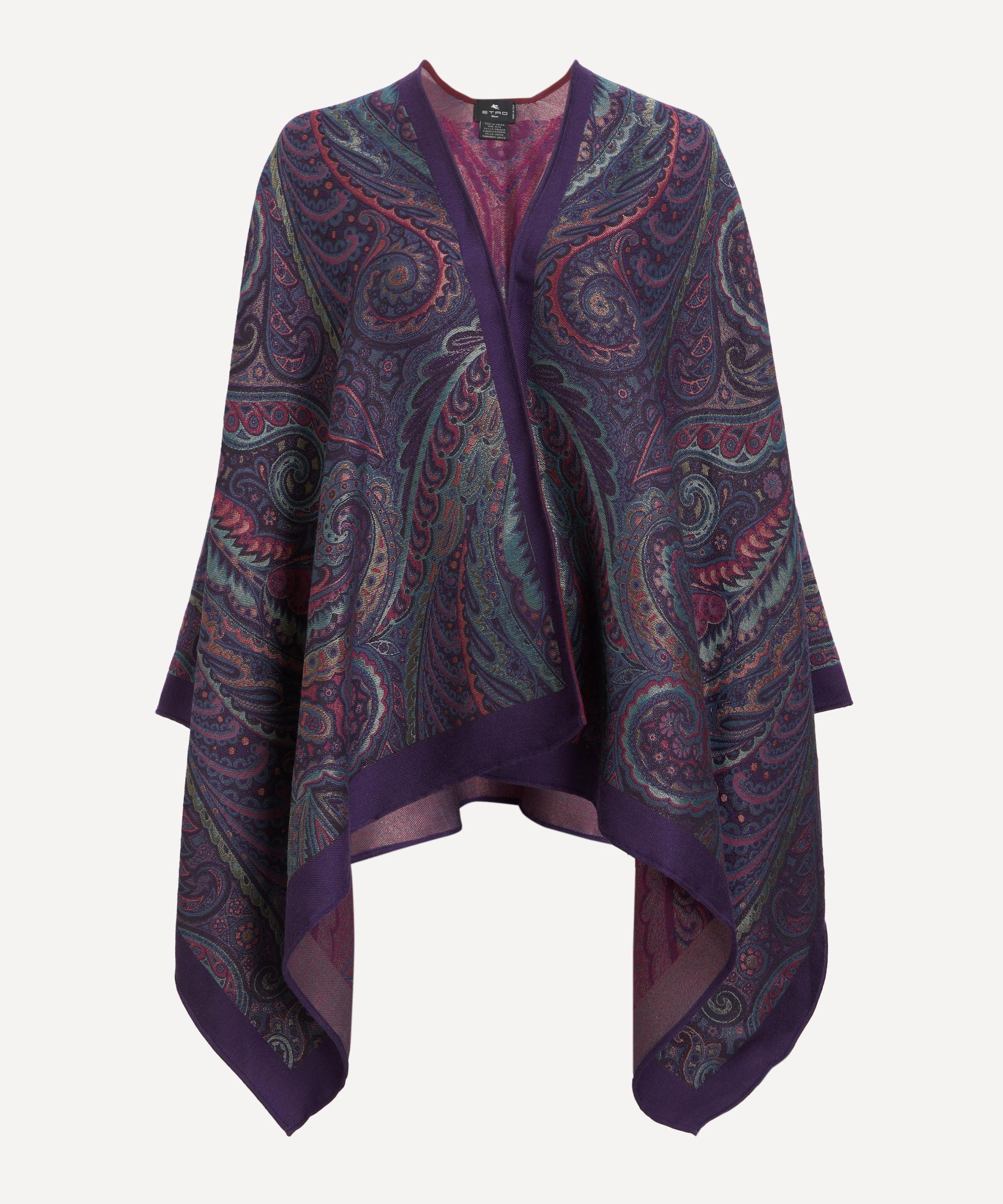 Etro Wool-Blend Paisley Poncho