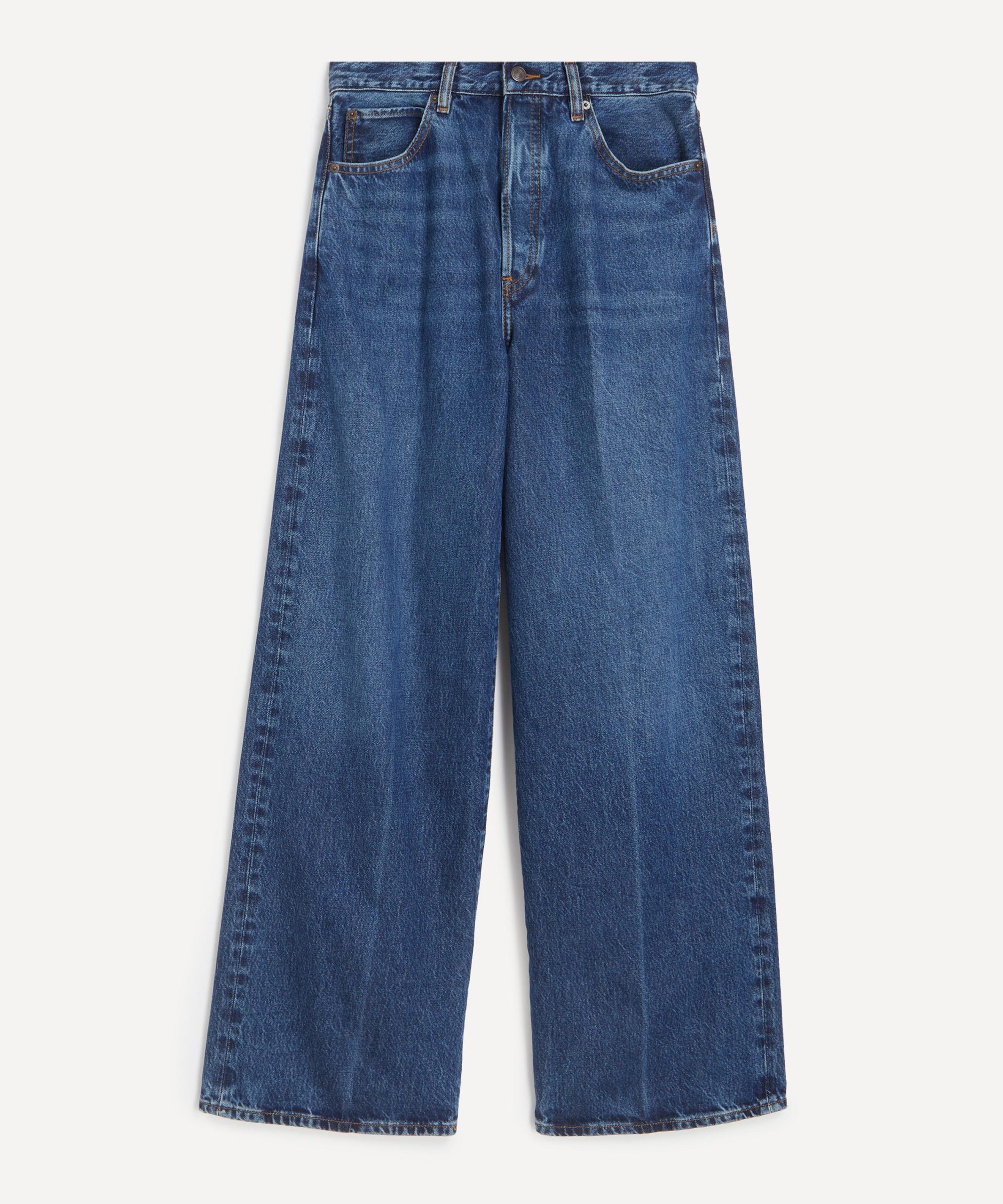 Frame Collegiate High-Rise Wide Jeans in Galactic