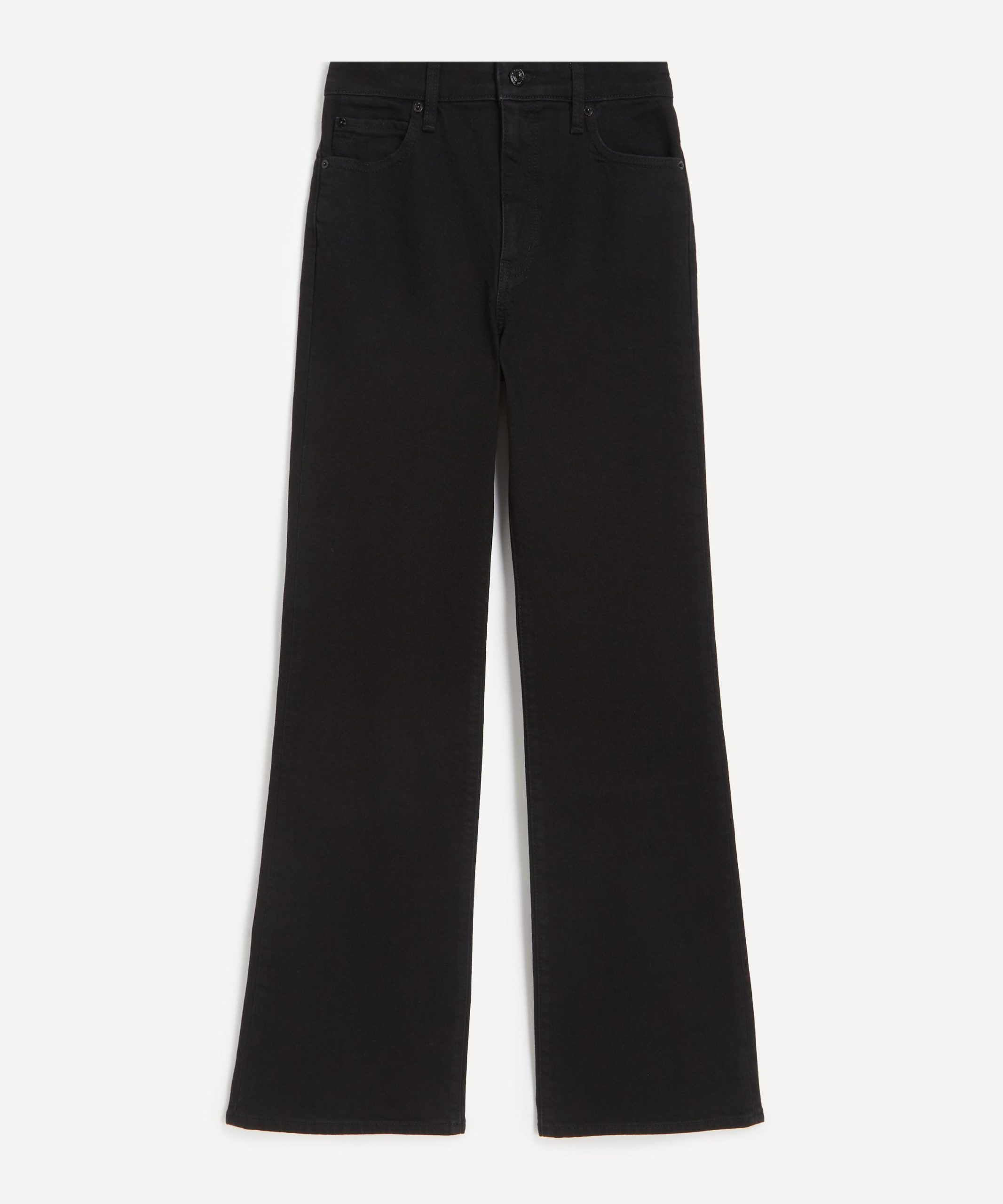Frame Arrow High-Rise Bootcut Jeans in Black