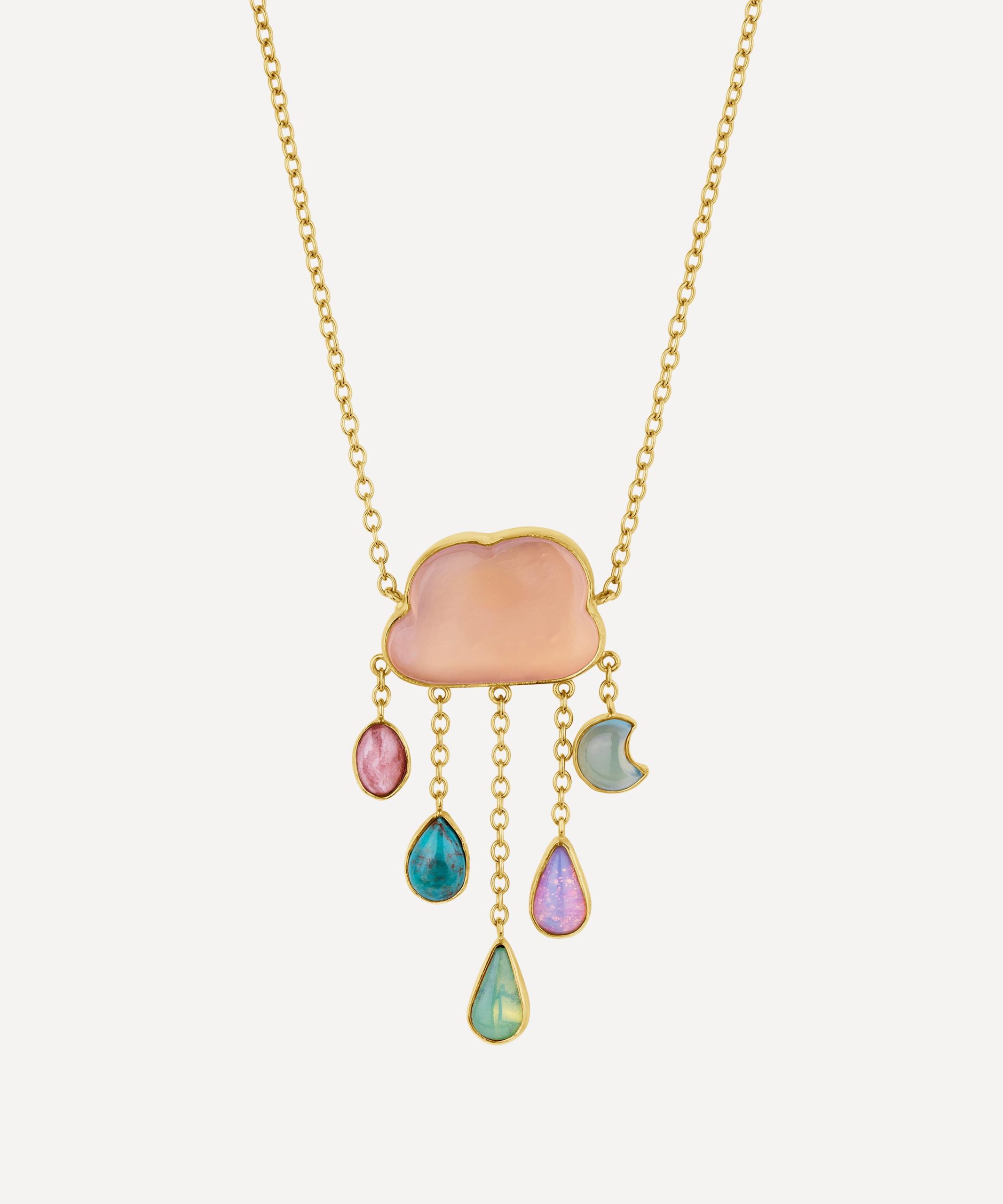 Grainne Morton 18ct Gold-Plated Cloud And Rain Chain Drop Pendant Necklace