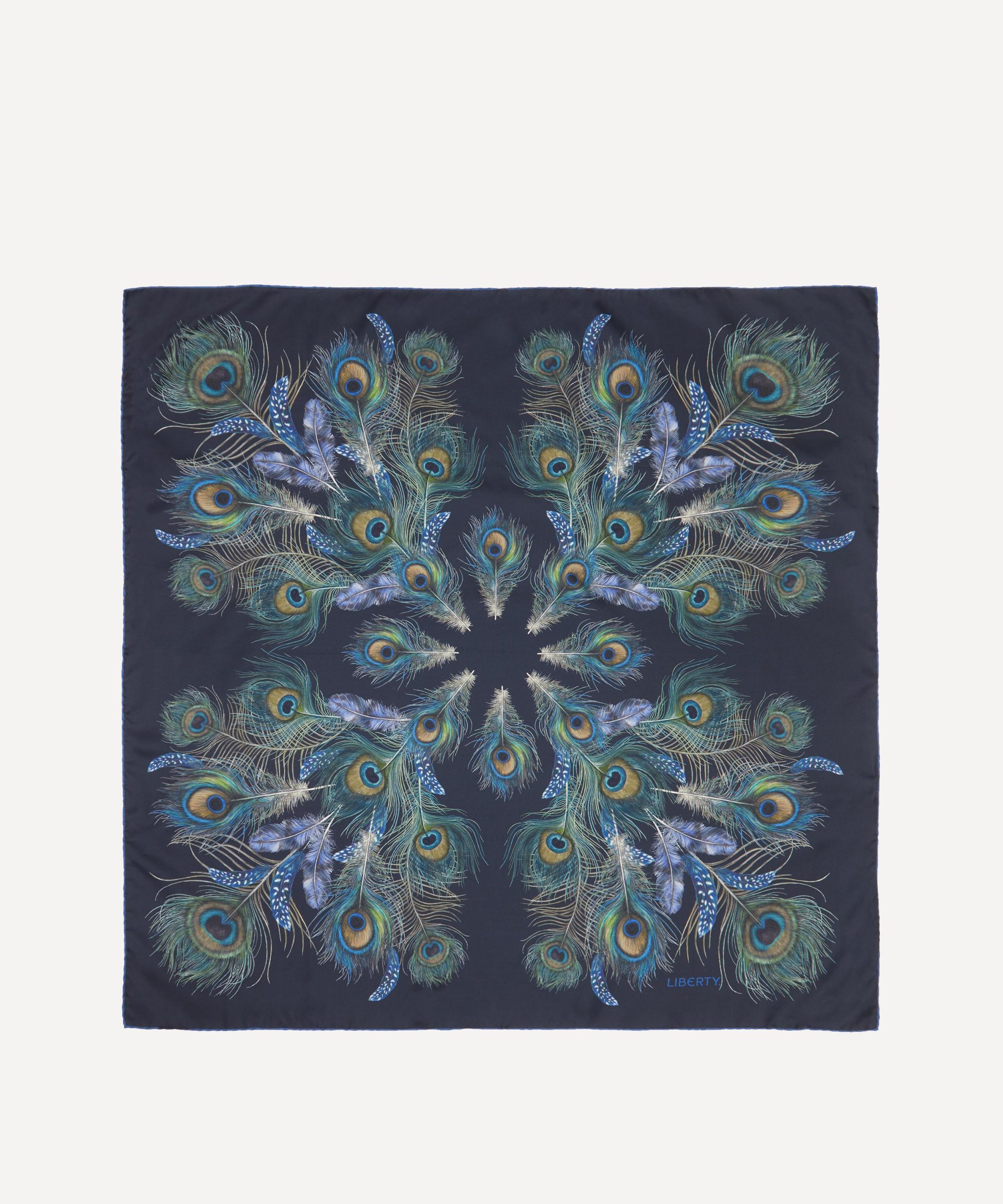 Liberty Peacock Manor Plume Silk Scarf 90
