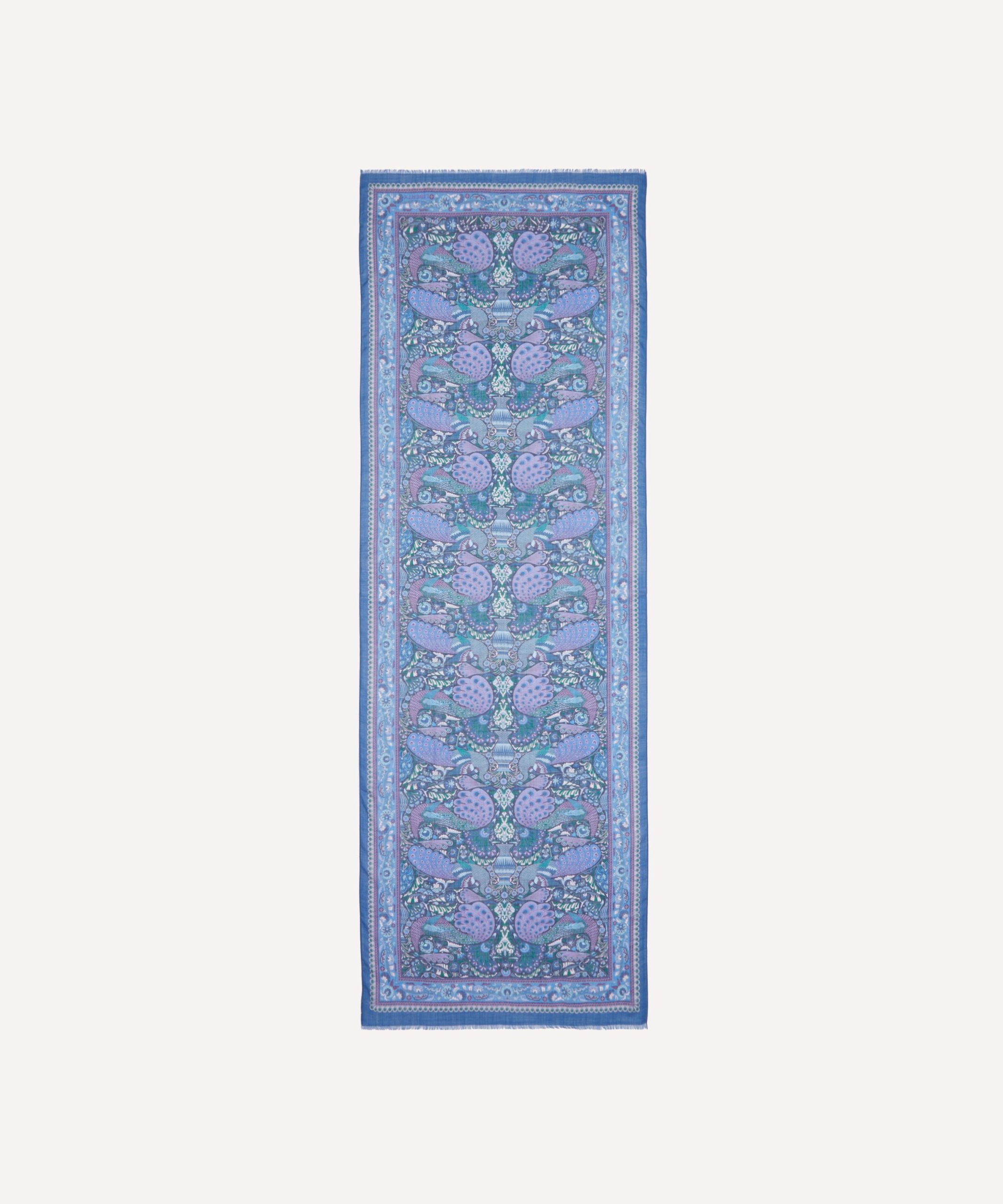 Liberty Peacock Garden 70X200 Wool-Silk Scarf