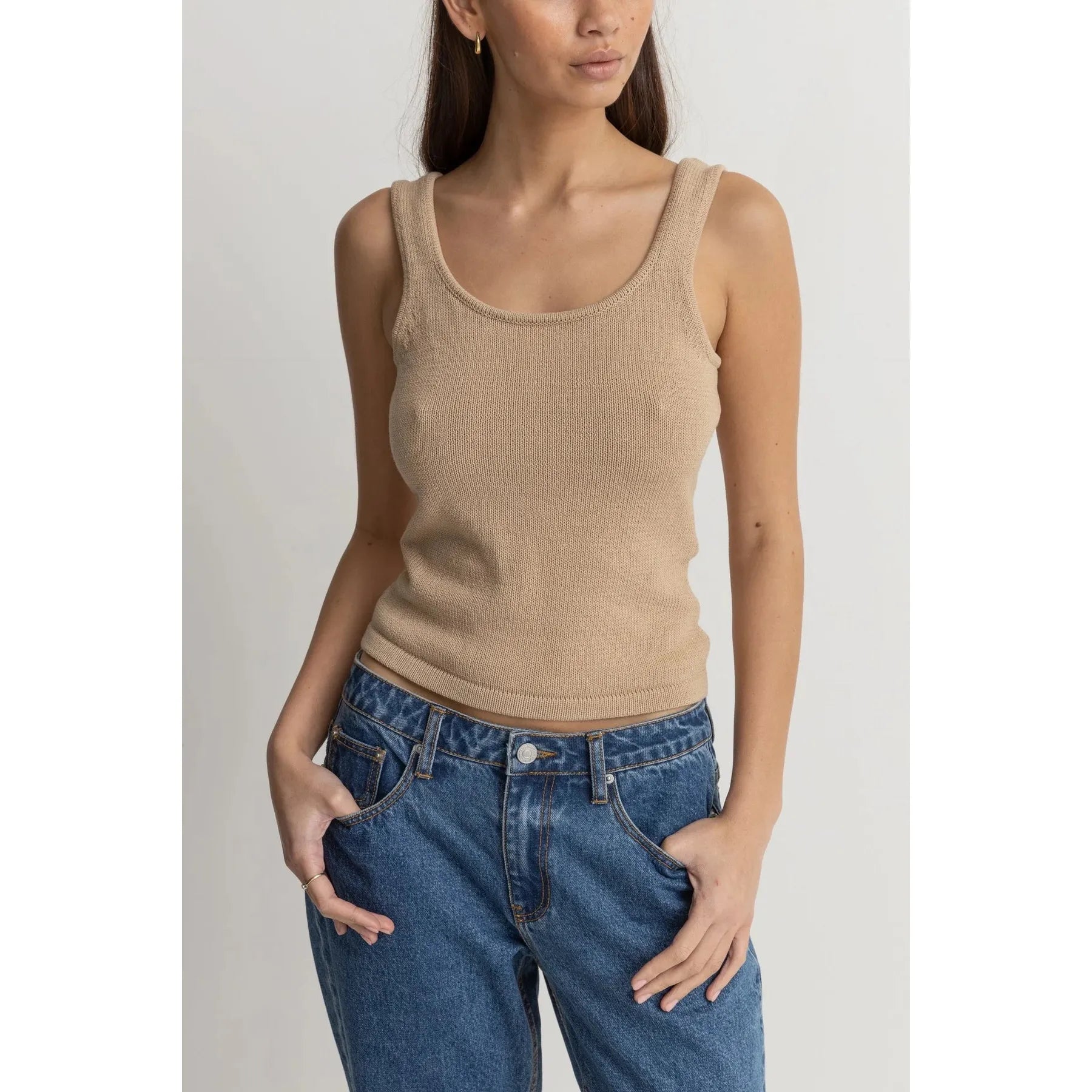 Rhythm Cove Scoop Neck Tank - Henna