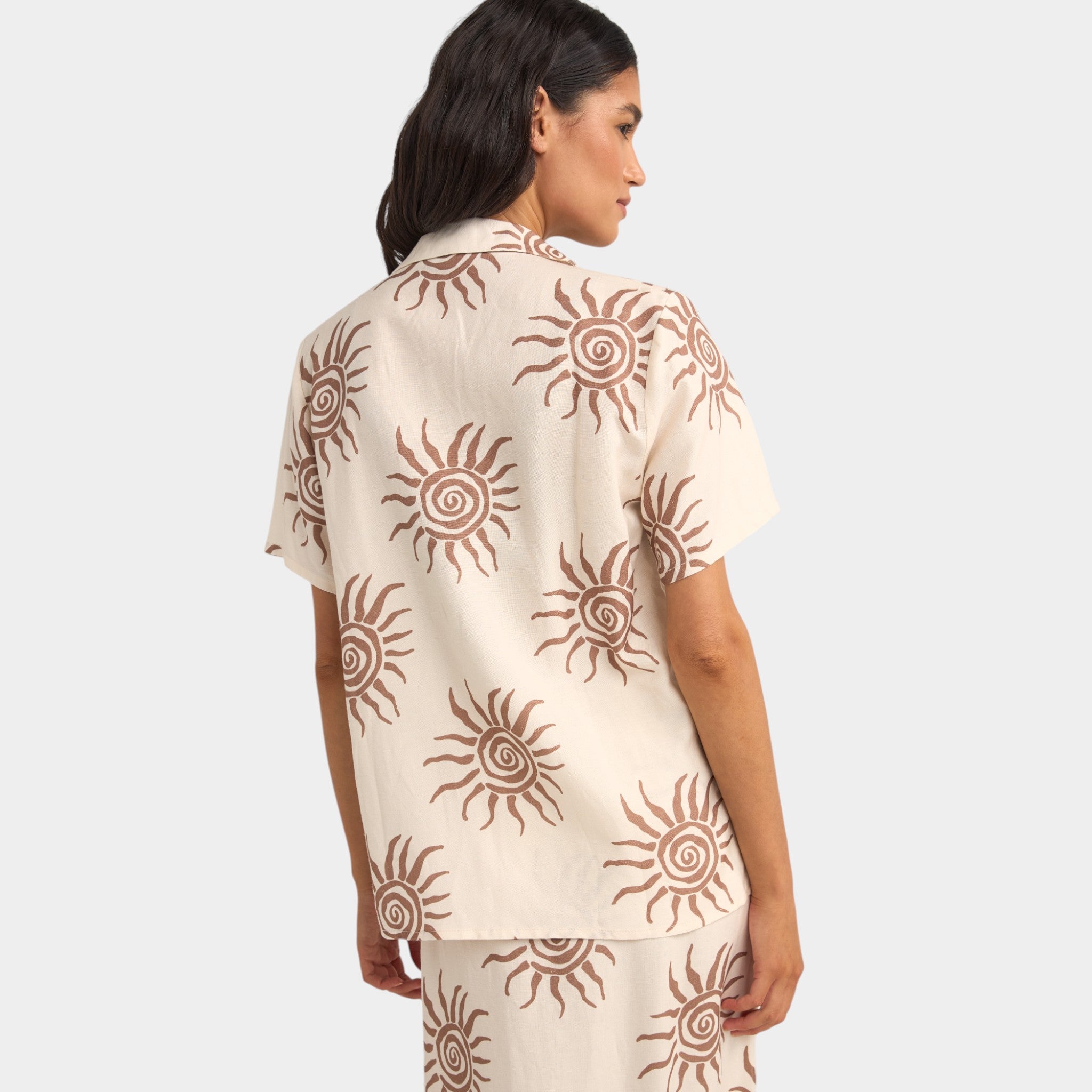 Rhythm Women's Seafarer Short Sleeve Shirt - Brown