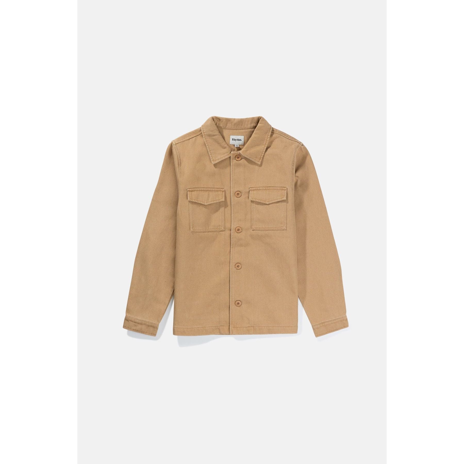 Rhythm Men's Denim Long Sleeve Overshirt - Latte