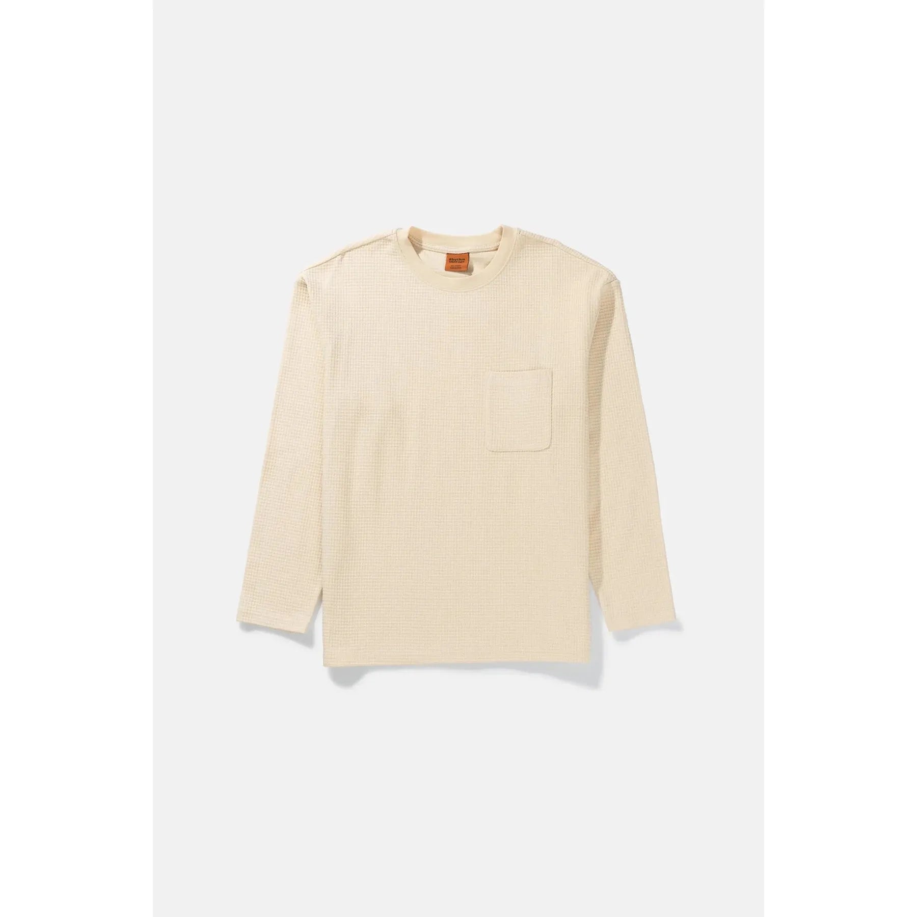 Rhythm Men's Vintage Waffle Long Sleeve T-Shirt - Natural
