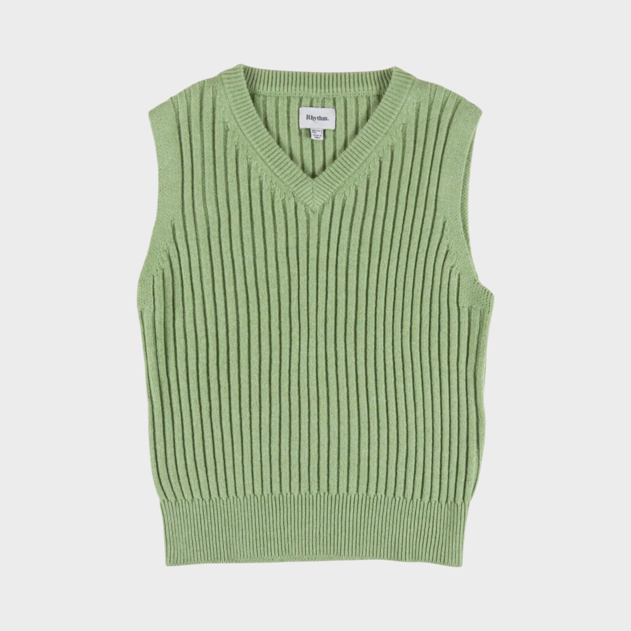 Rhythm Shell Beach Sweater Vest - Sage