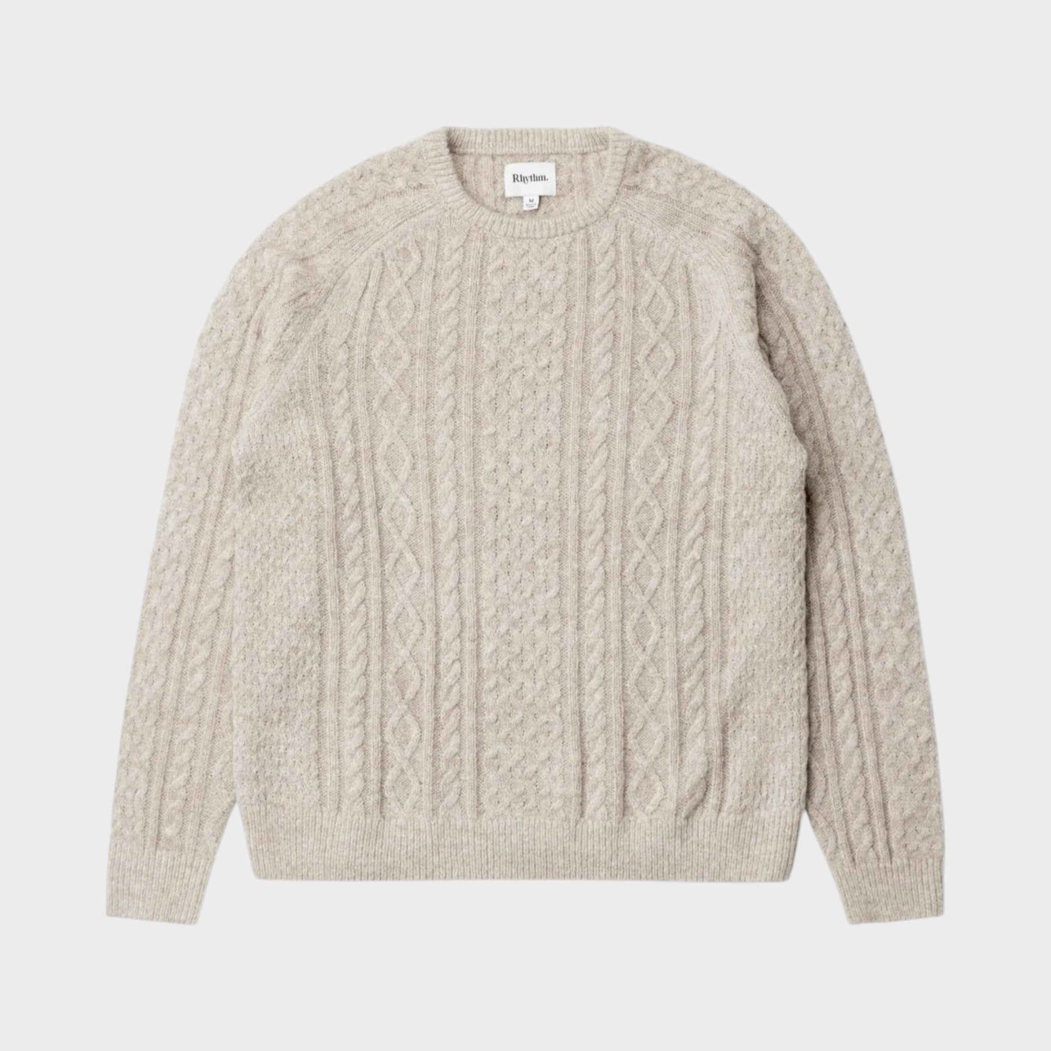 Rhythm Men's Mohair Fishermans Knit - Oatmeal