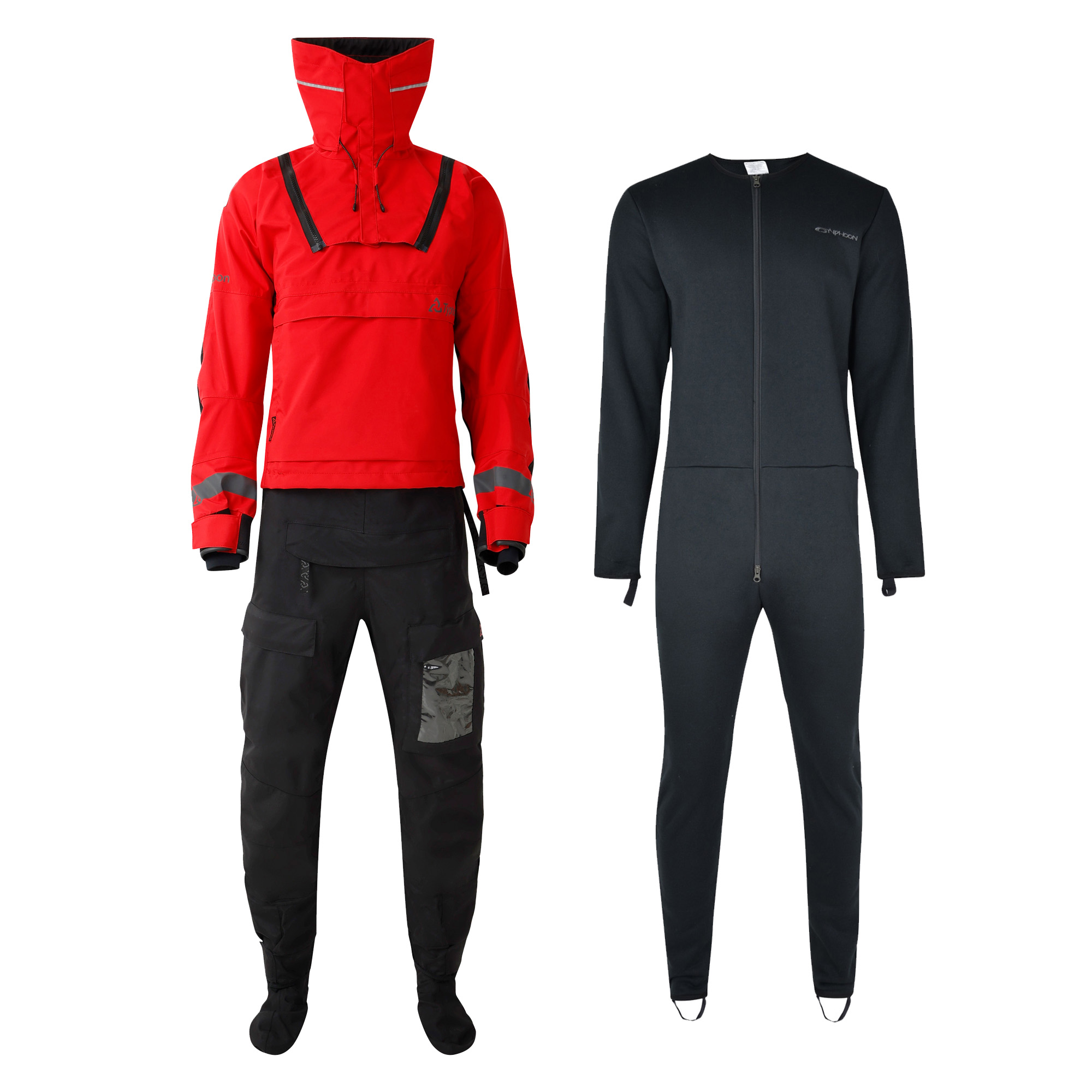 Typhoon PS440 2.0 HE Drysuit & Undersuit | Con-Zip  - Red/Black
