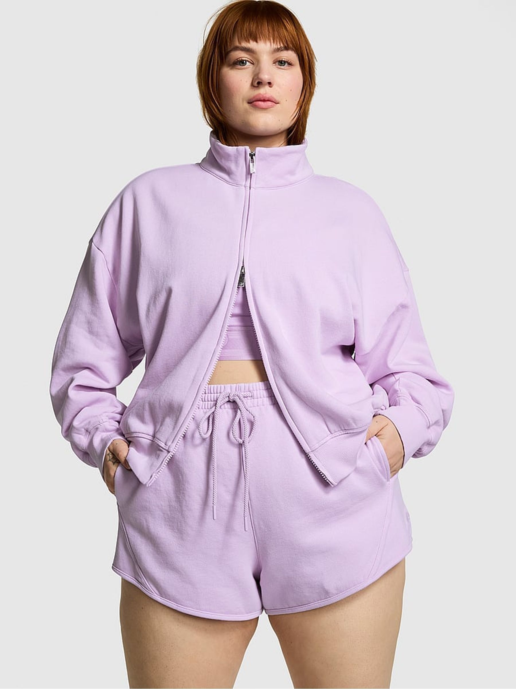 Pastel Lilac Purple Fleece Jacket