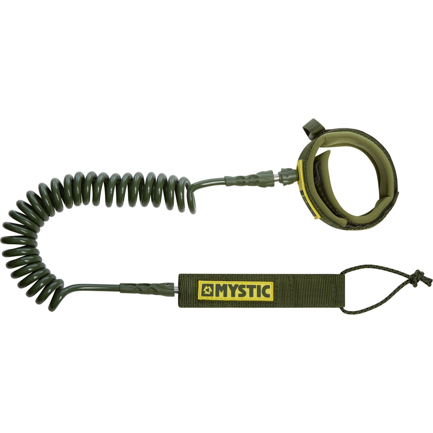 Mystic SUP Coiled Leash - 8ft or 10ft - Dark Leaf