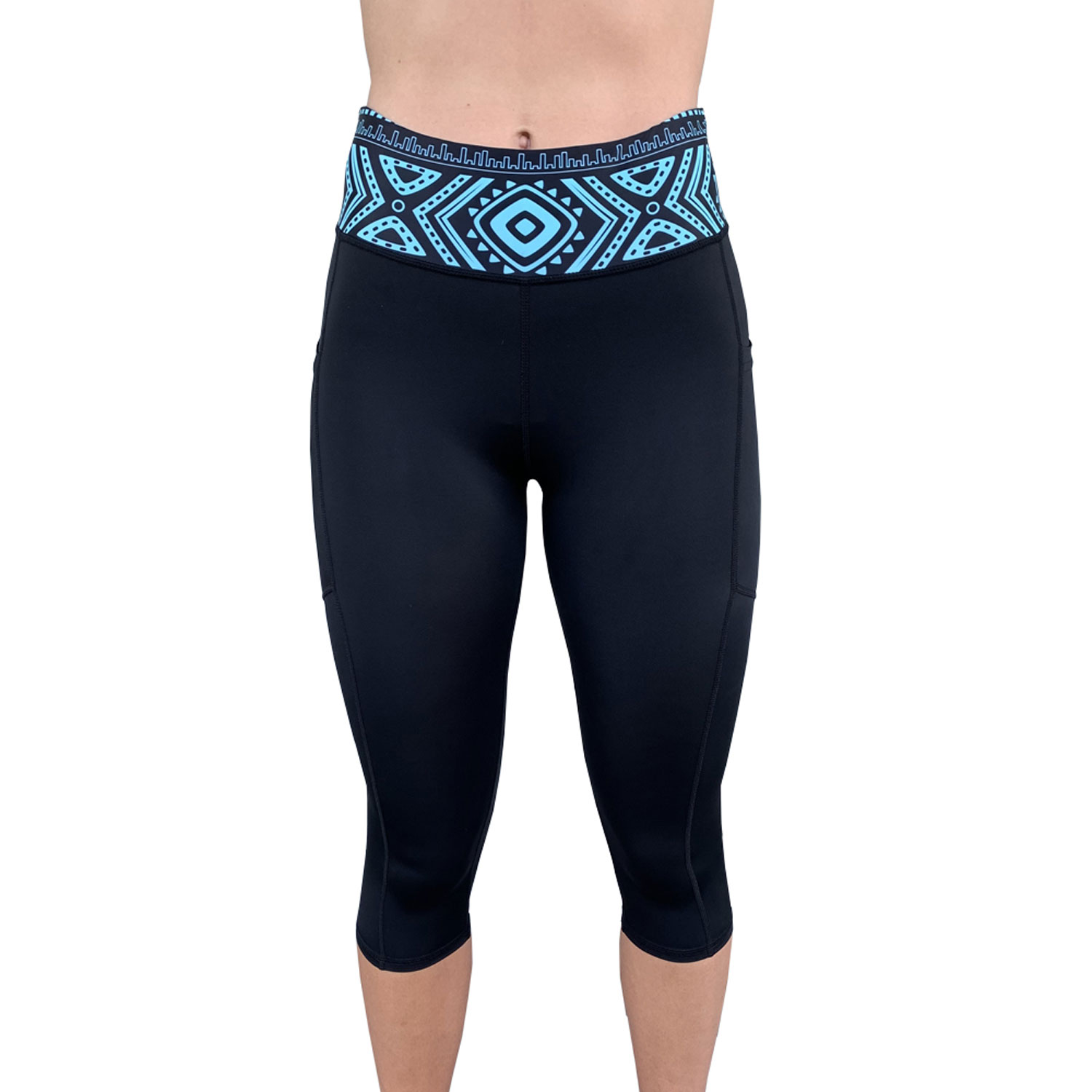 Vaikobi Active Paddle Capri Pants - Black/Teal